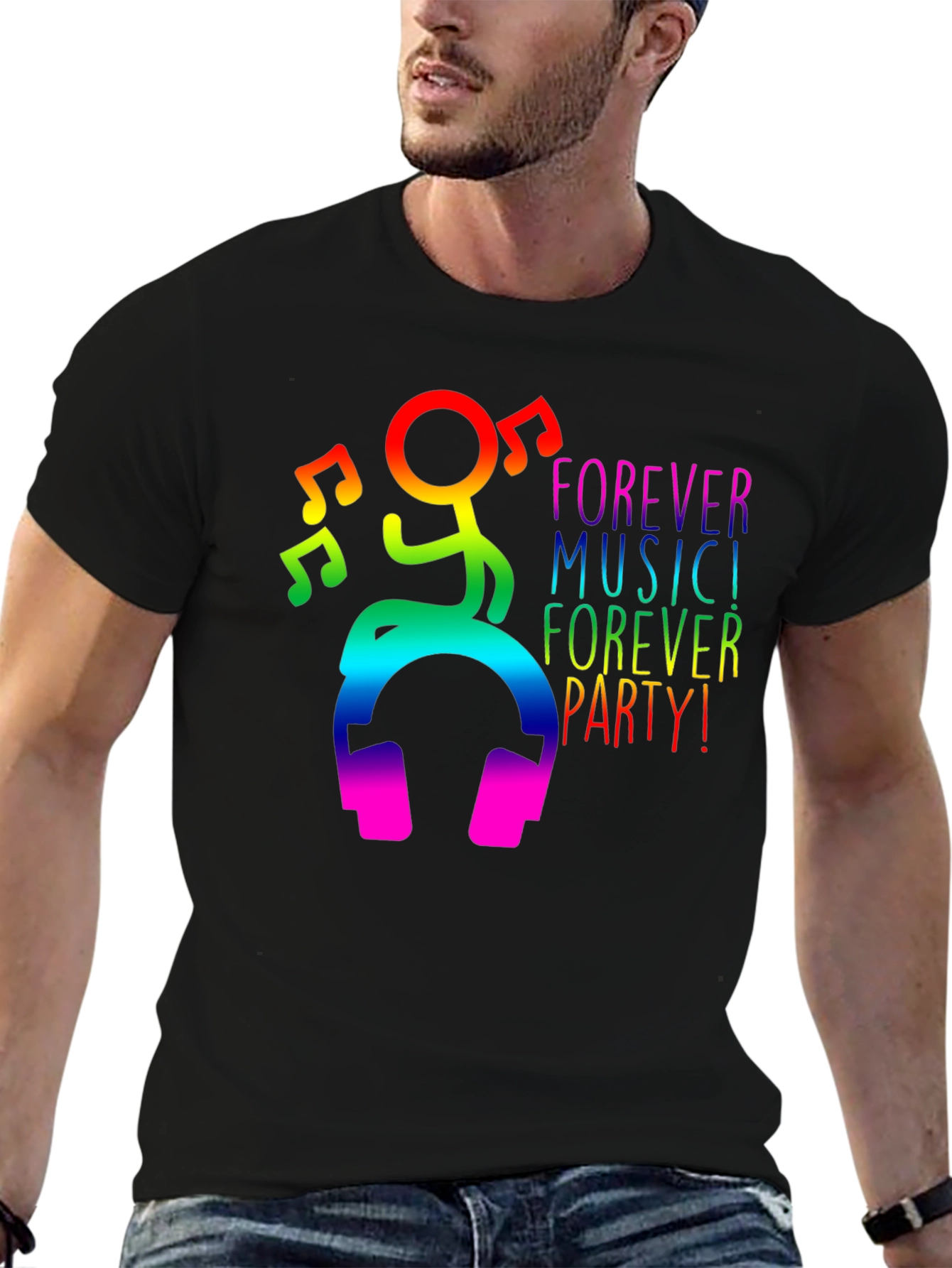 Rainbow Music Party Graphic T-Shirt