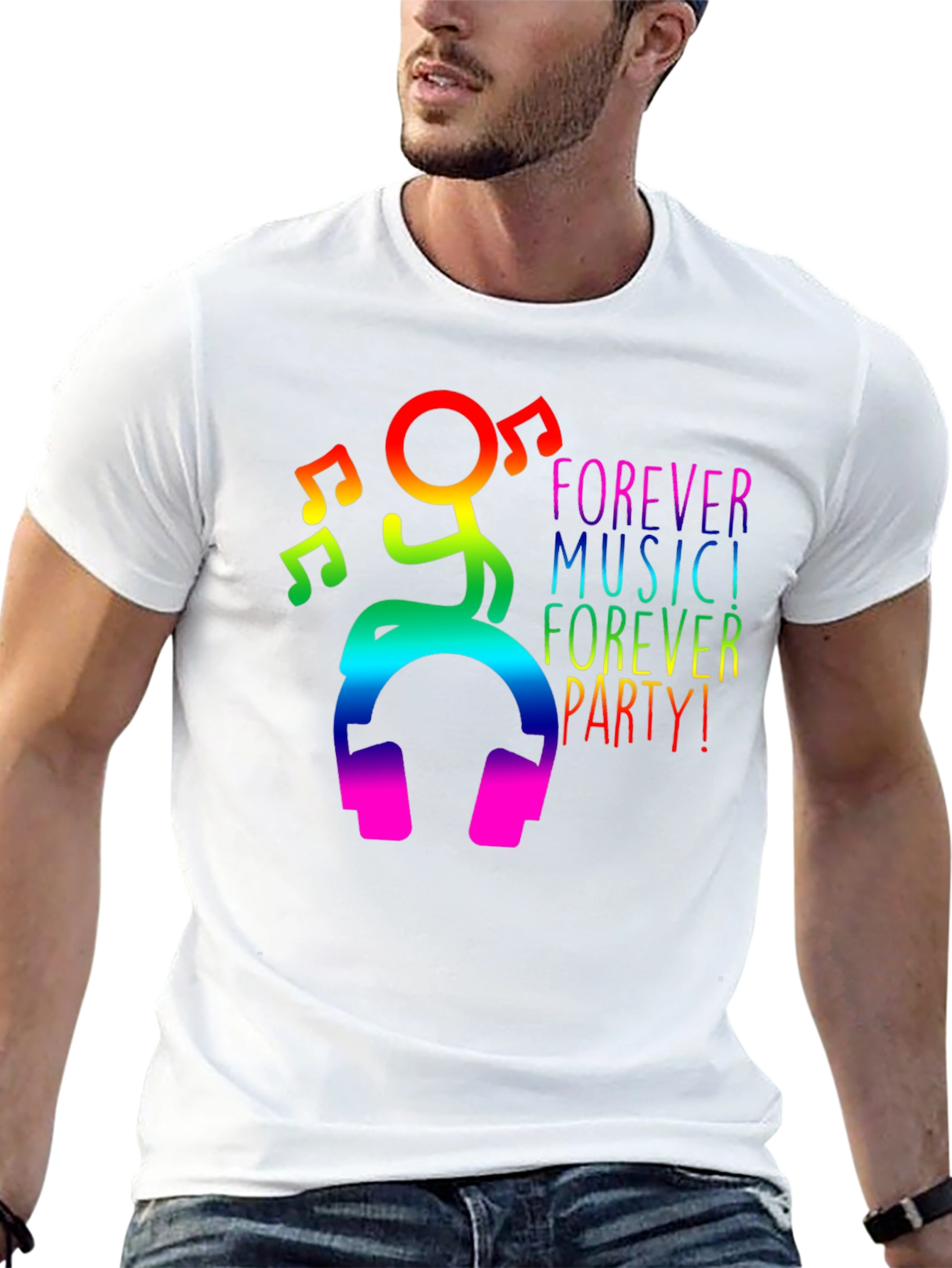 Rainbow Music Party Graphic T-Shirt