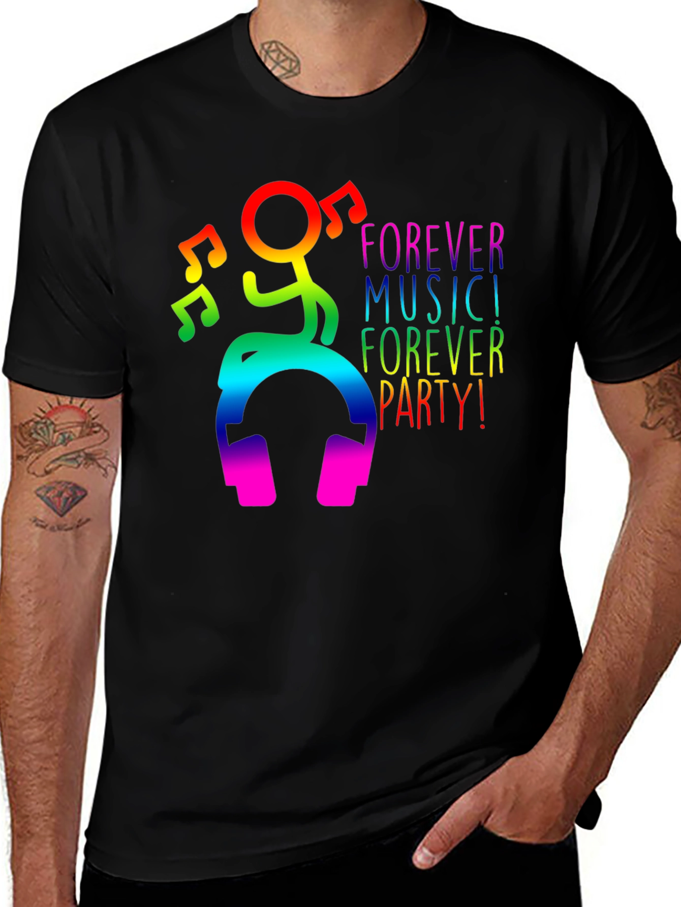 Rainbow Music Party Graphic T-Shirt