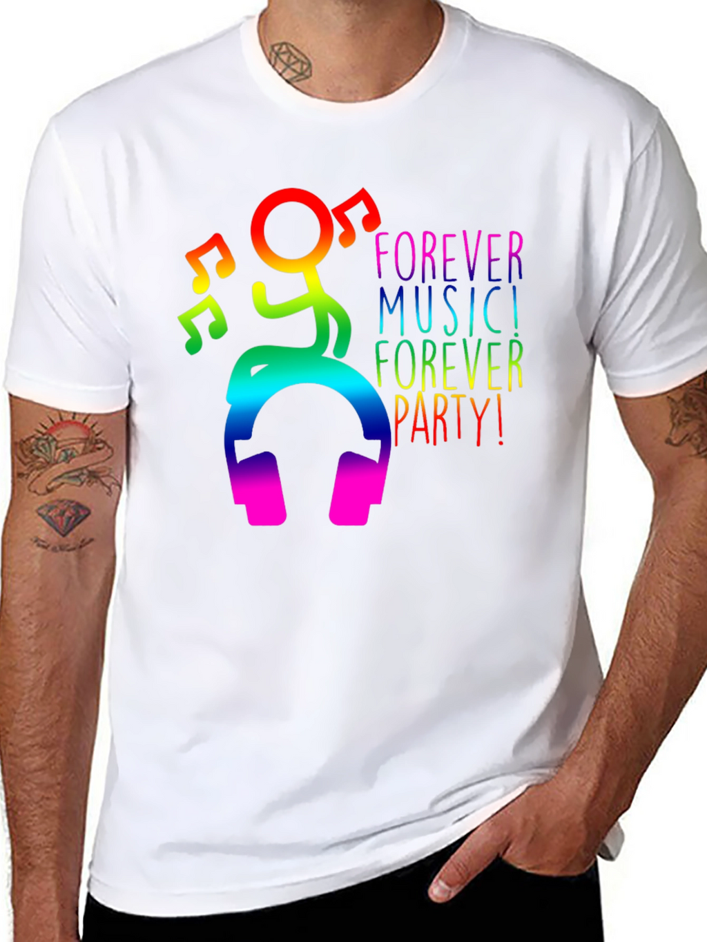 Rainbow Music Party Graphic T-Shirt