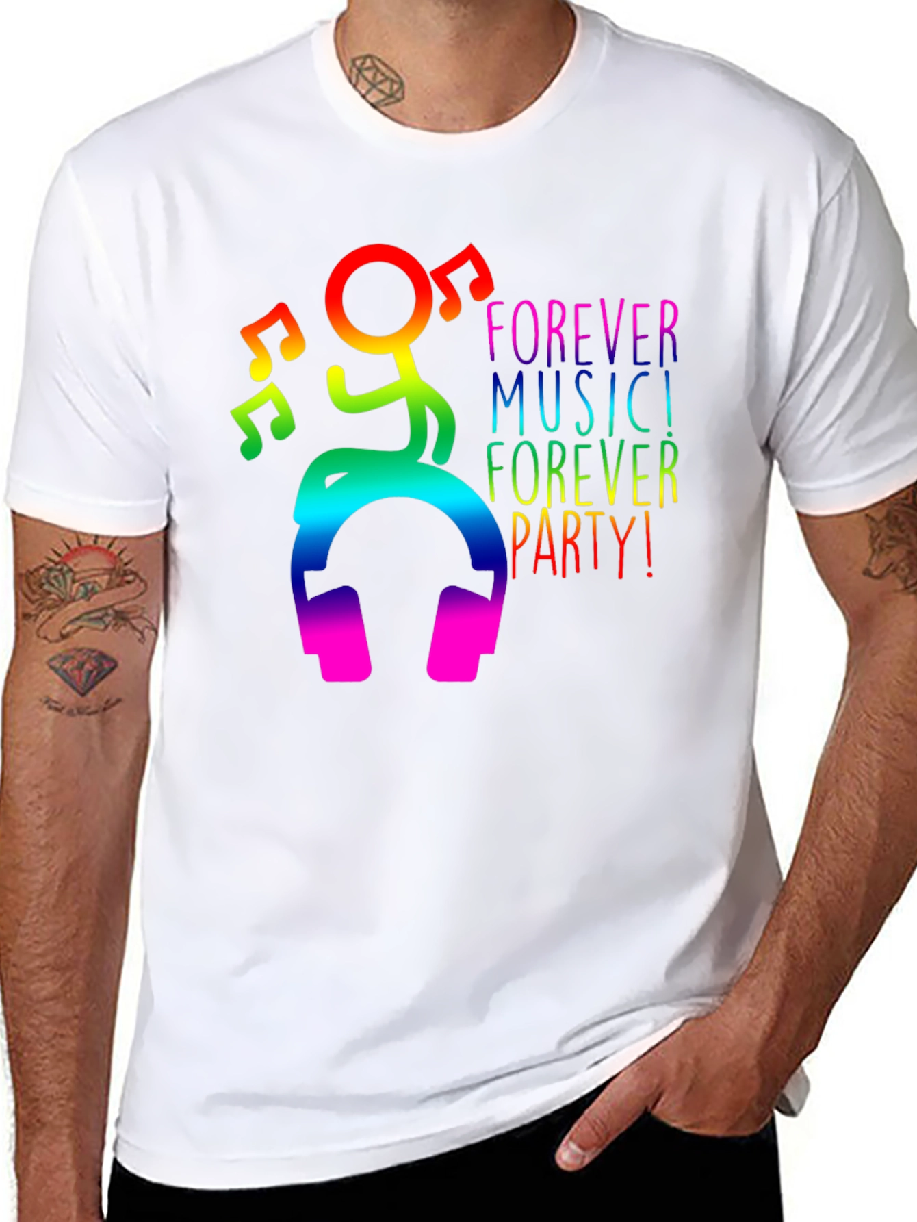 Rainbow Music Party Graphic T-Shirt
