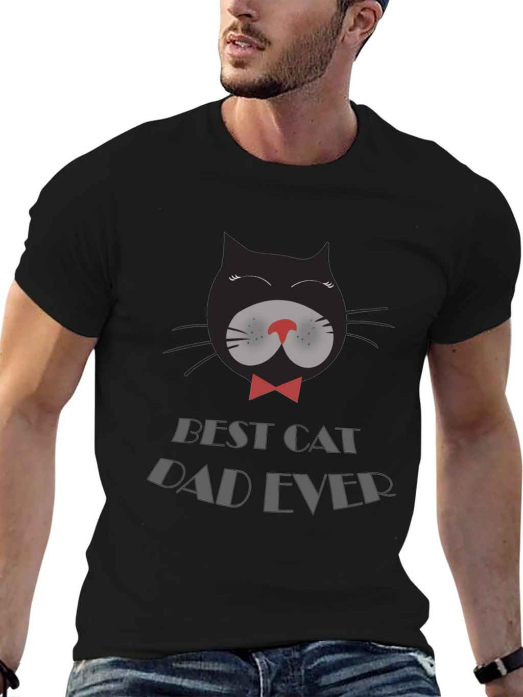 Best Cat Dad Ever Black T-Shirt