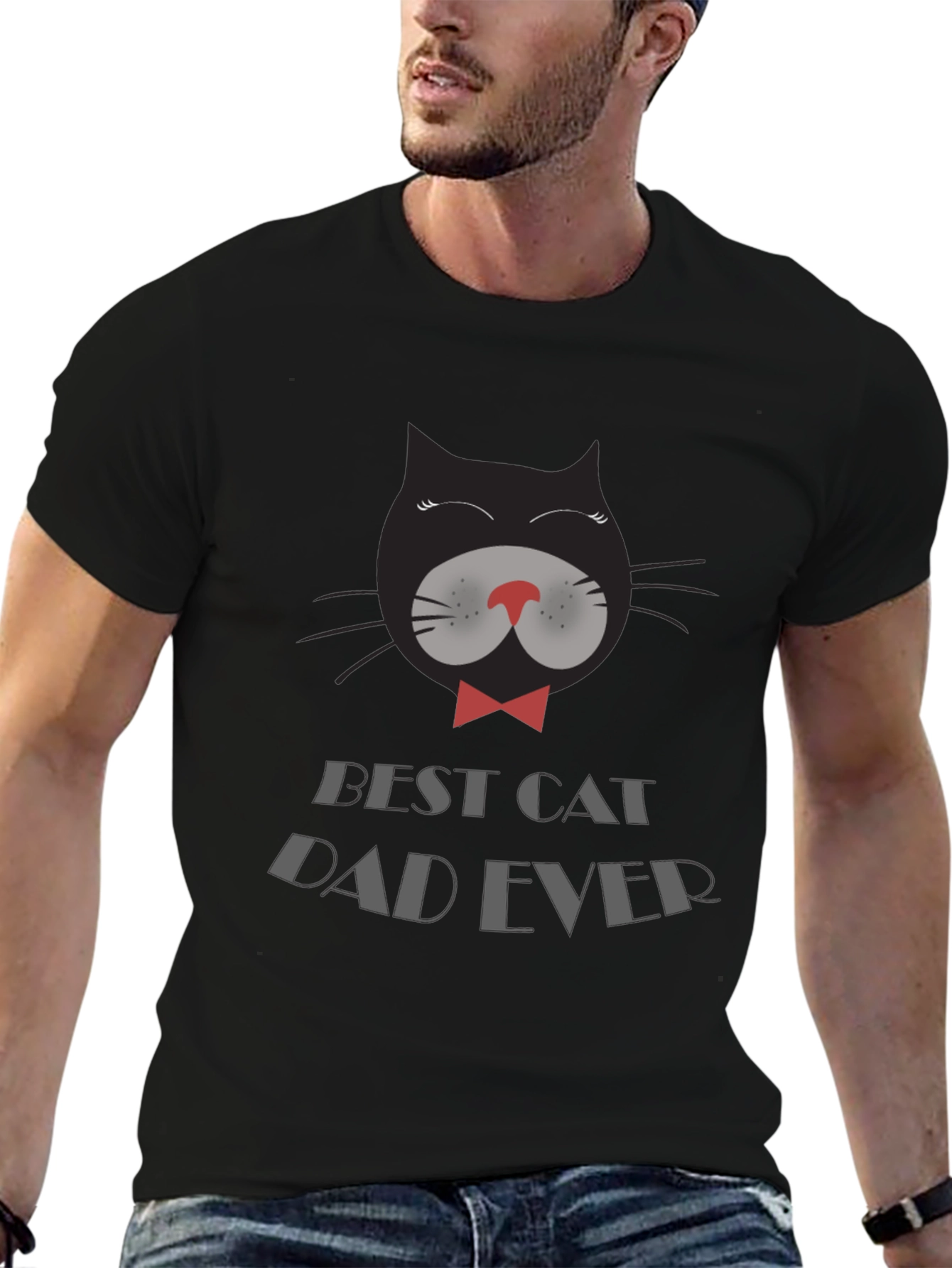Best Cat Dad Ever Black T-Shirt