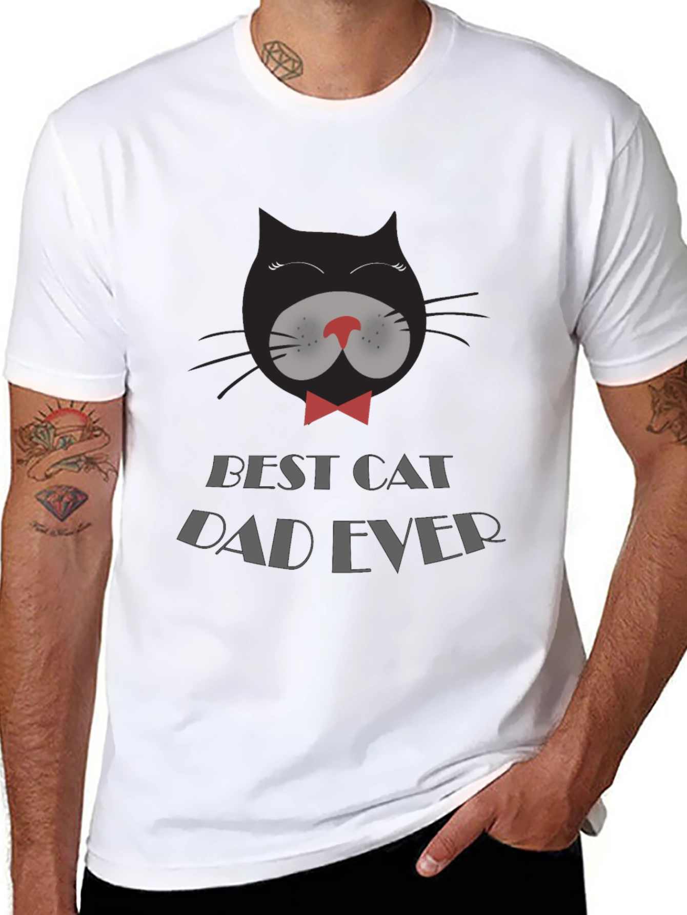 Best Cat Dad Ever Black T-Shirt