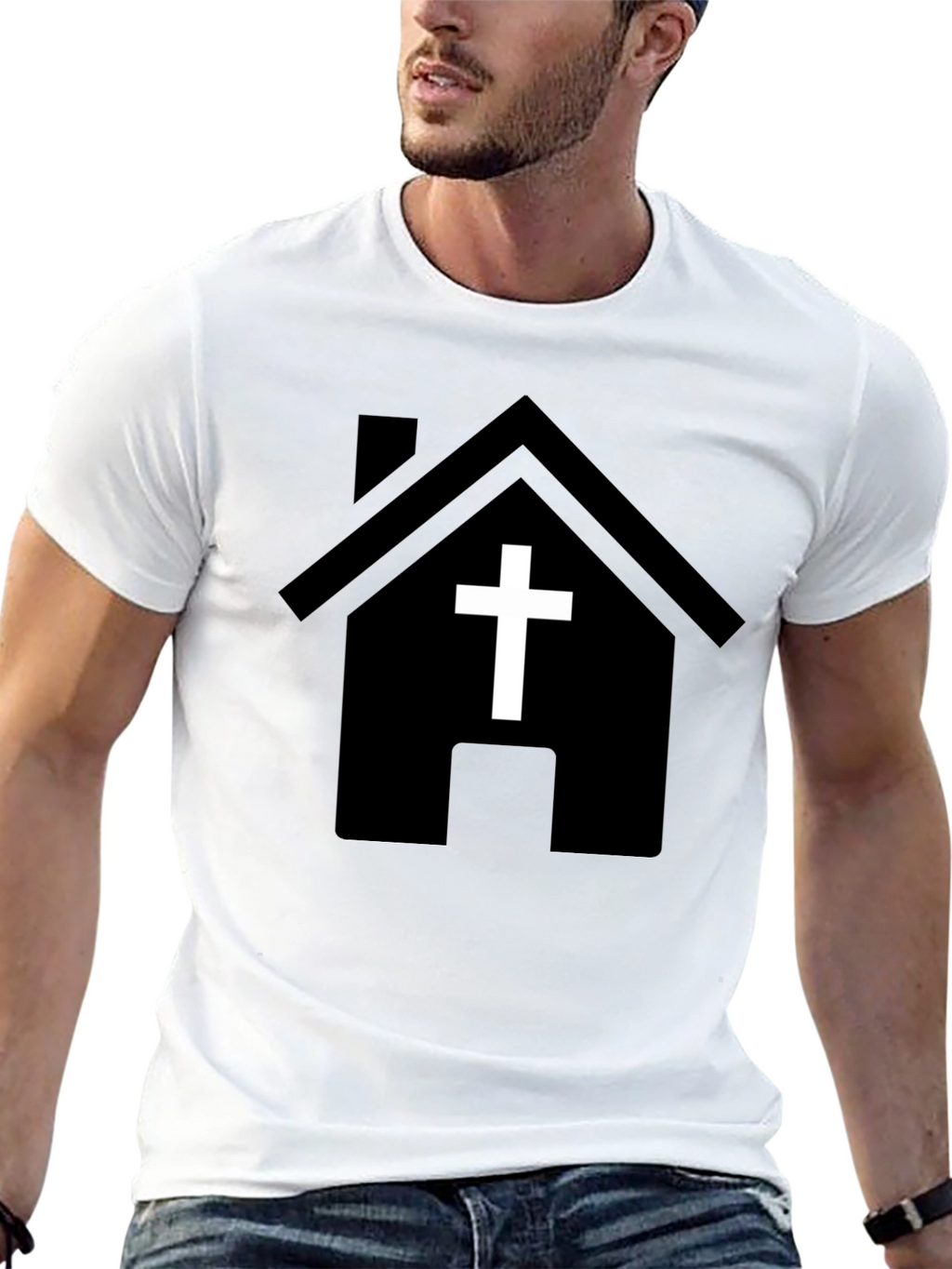 Church House Graphic T-Shirt - Religious Apparel