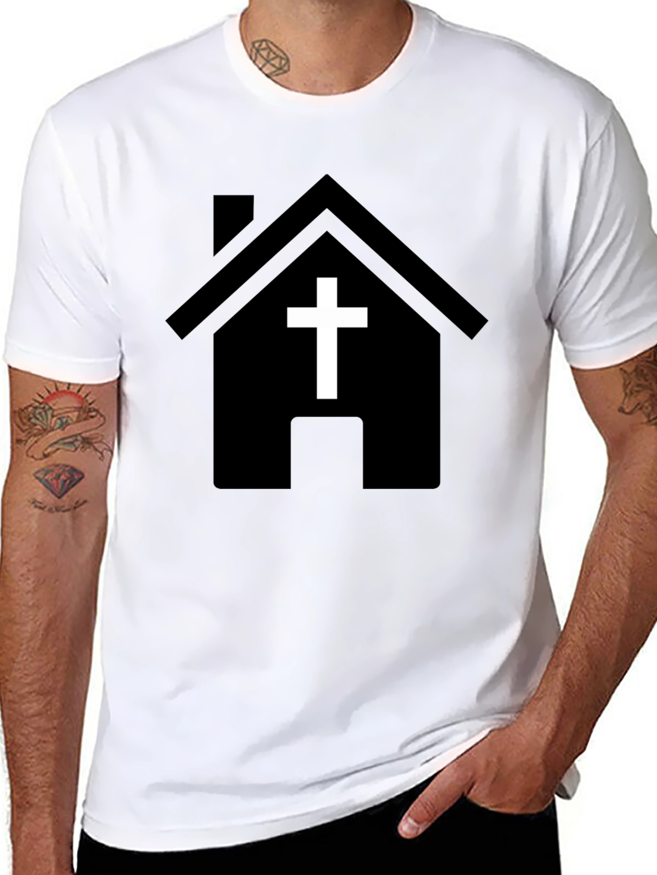 Church House Graphic T-Shirt - Religious Apparel
