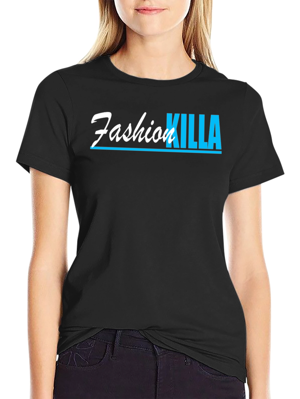 Fashion Killa Graphic Tee - Black Cotton T-Shirt