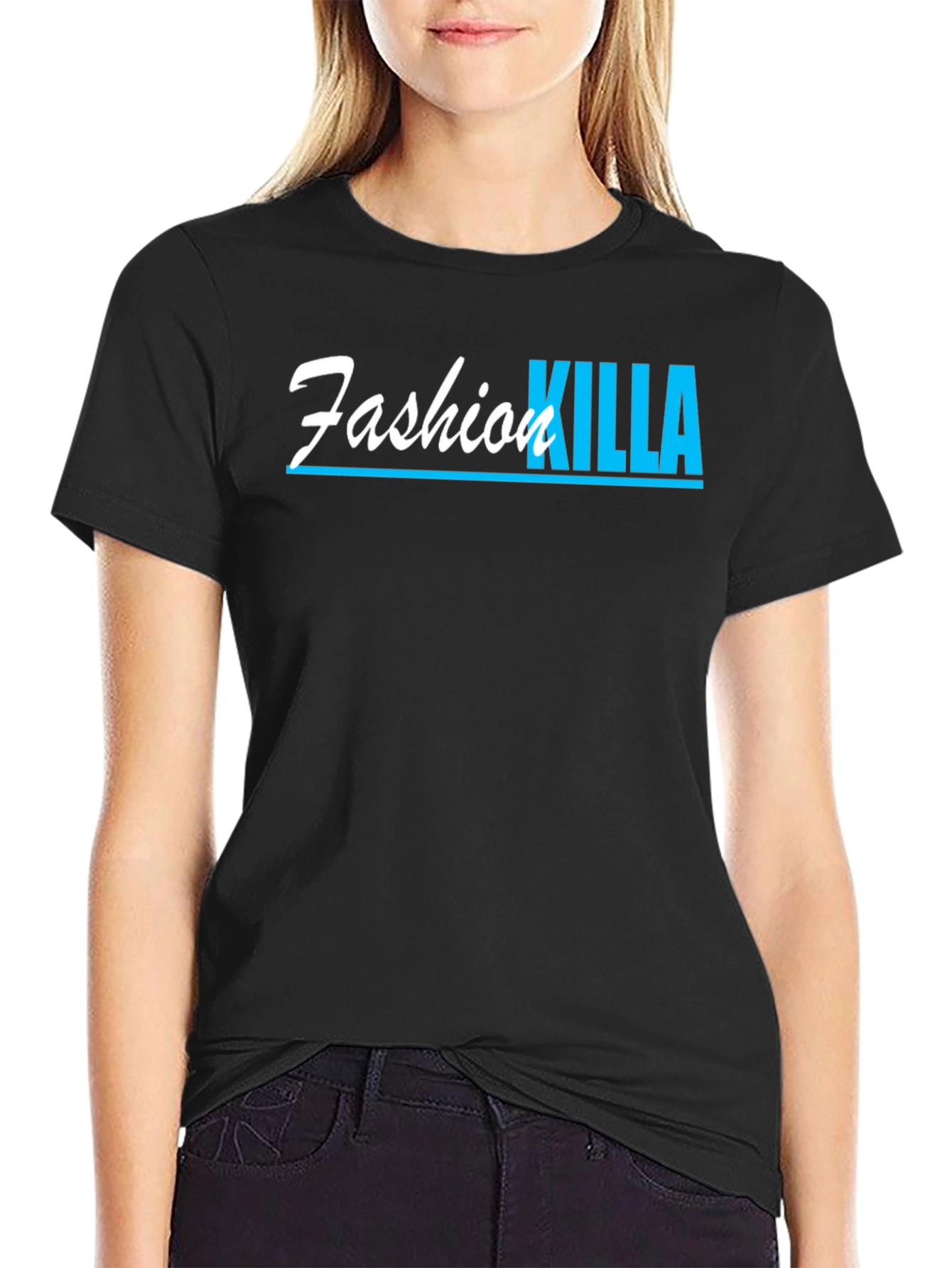 Fashion Killa Graphic Tee - Black Cotton T-Shirt