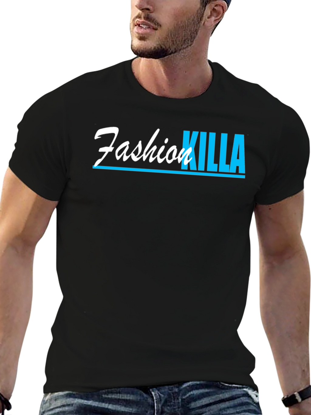 Fashion Killa Graphic Tee - Black Cotton T-Shirt