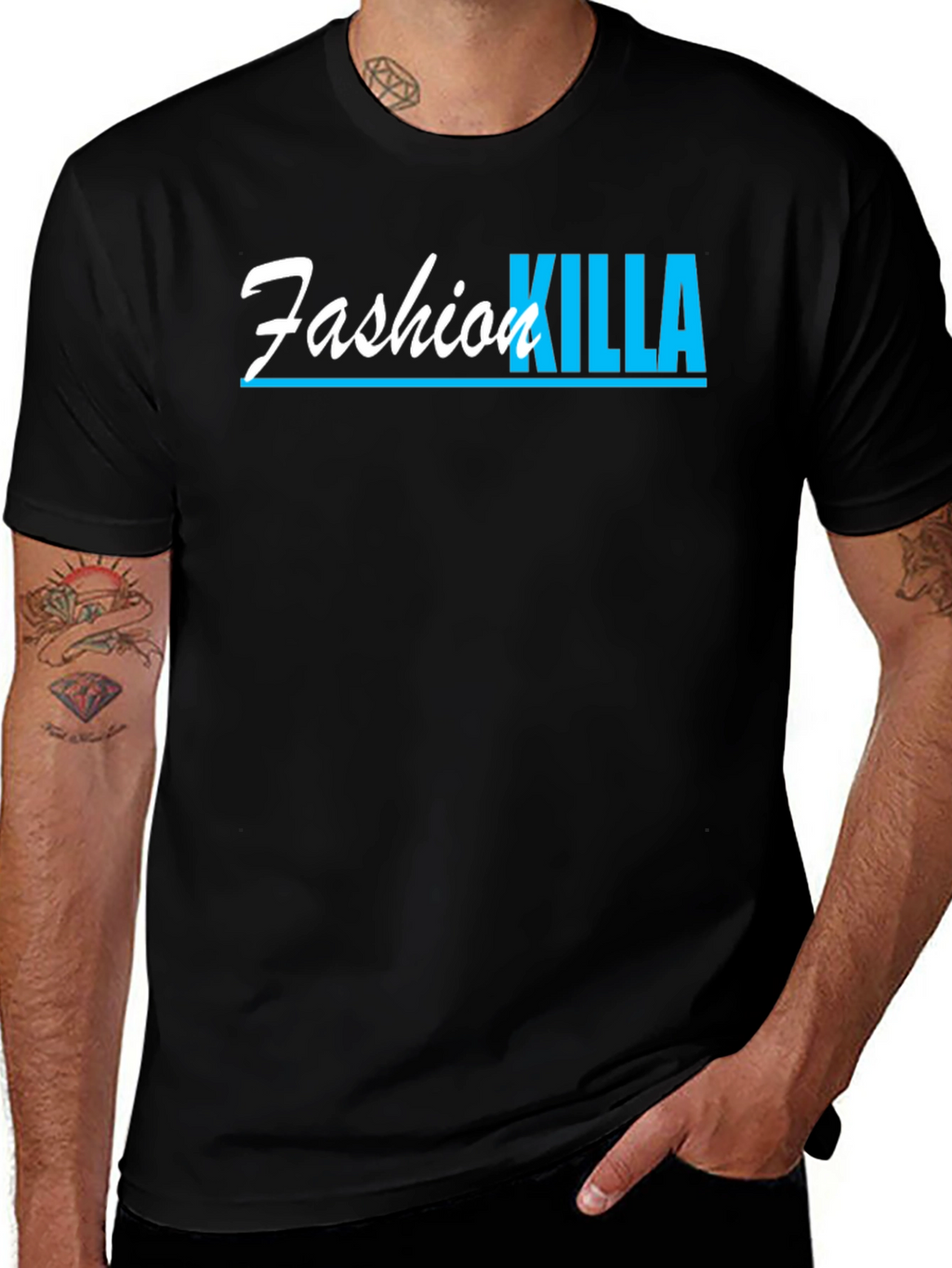 Fashion Killa Graphic Tee - Black Cotton T-Shirt