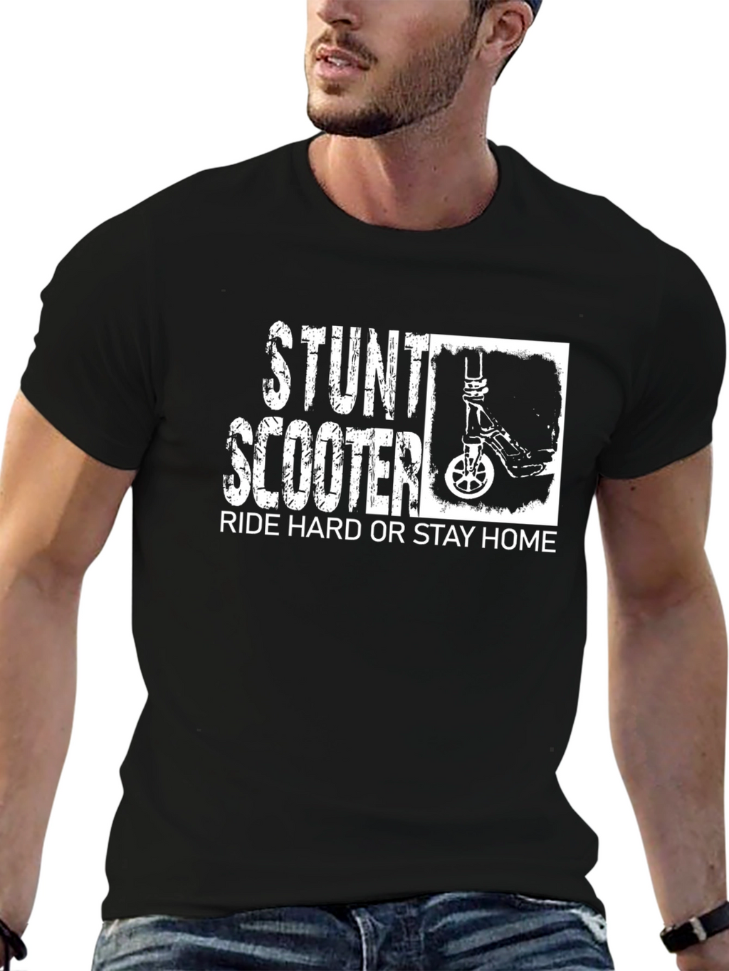 Stunt Scooter T-Shirt: Ride Hard or Stay Home