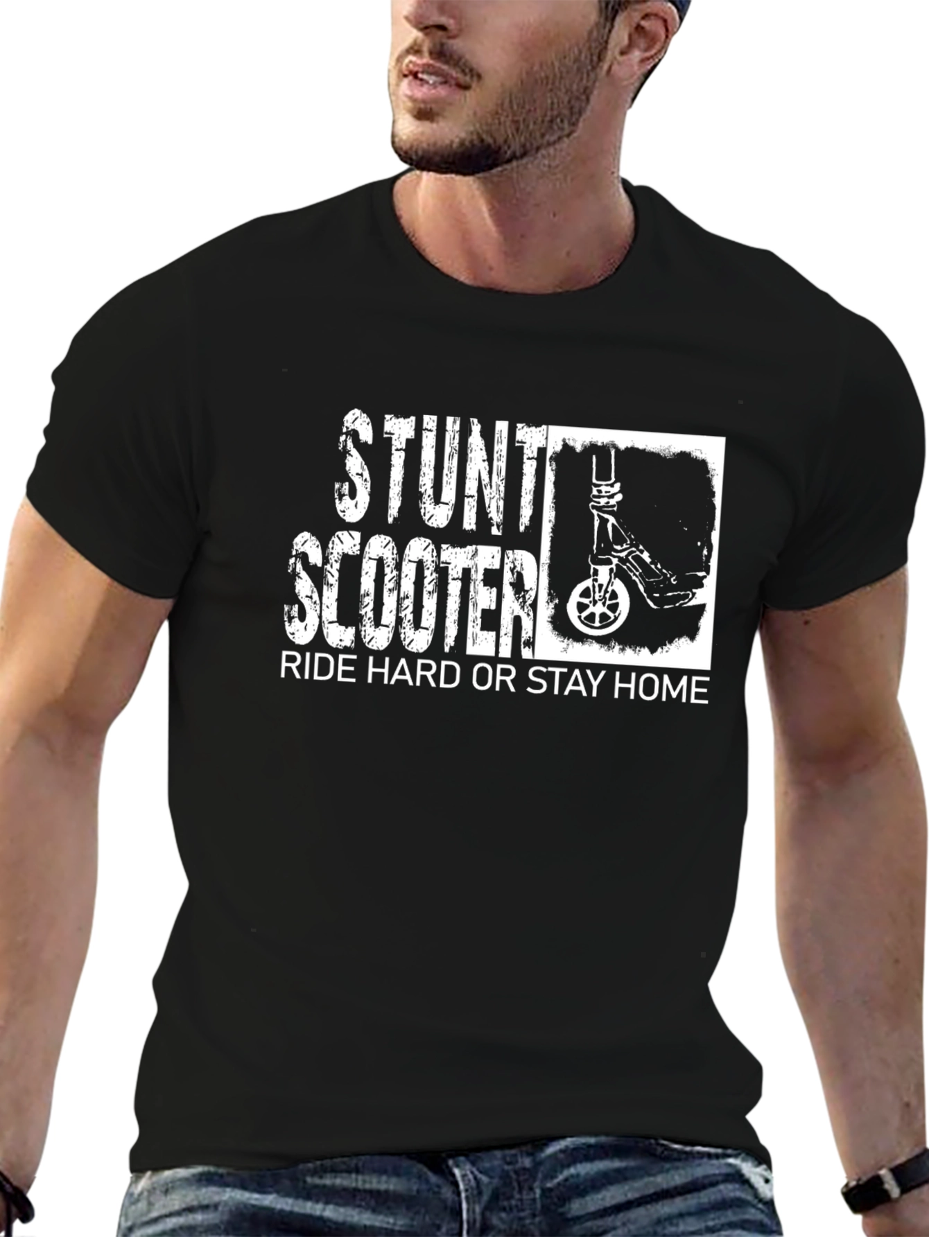Stunt Scooter T-Shirt: Ride Hard or Stay Home
