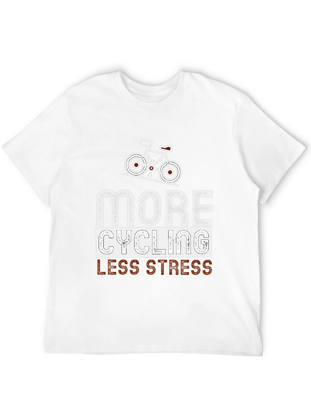 More Cycling Less Stress Black Graphic Tee