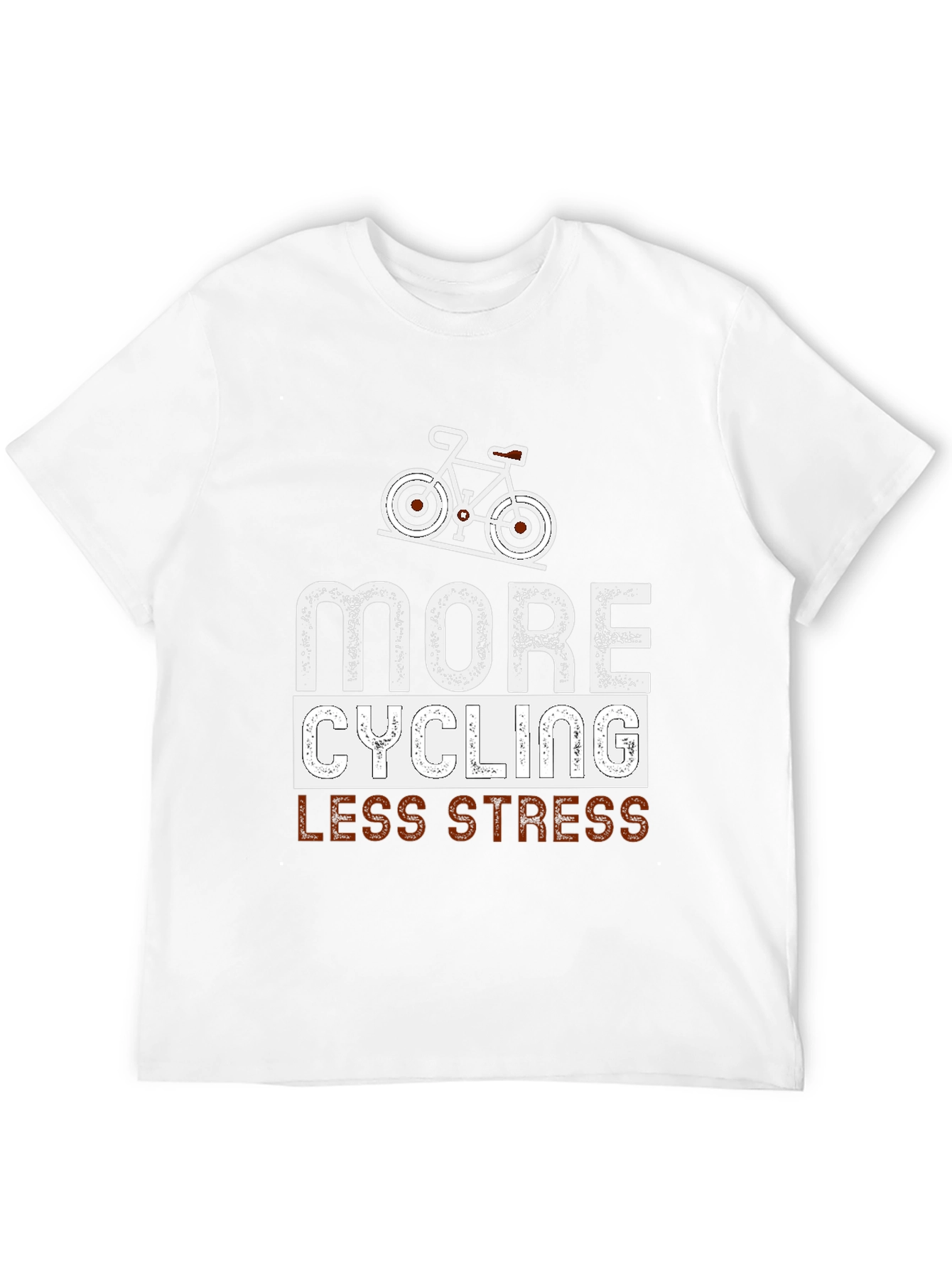 More Cycling Less Stress Black Graphic Tee