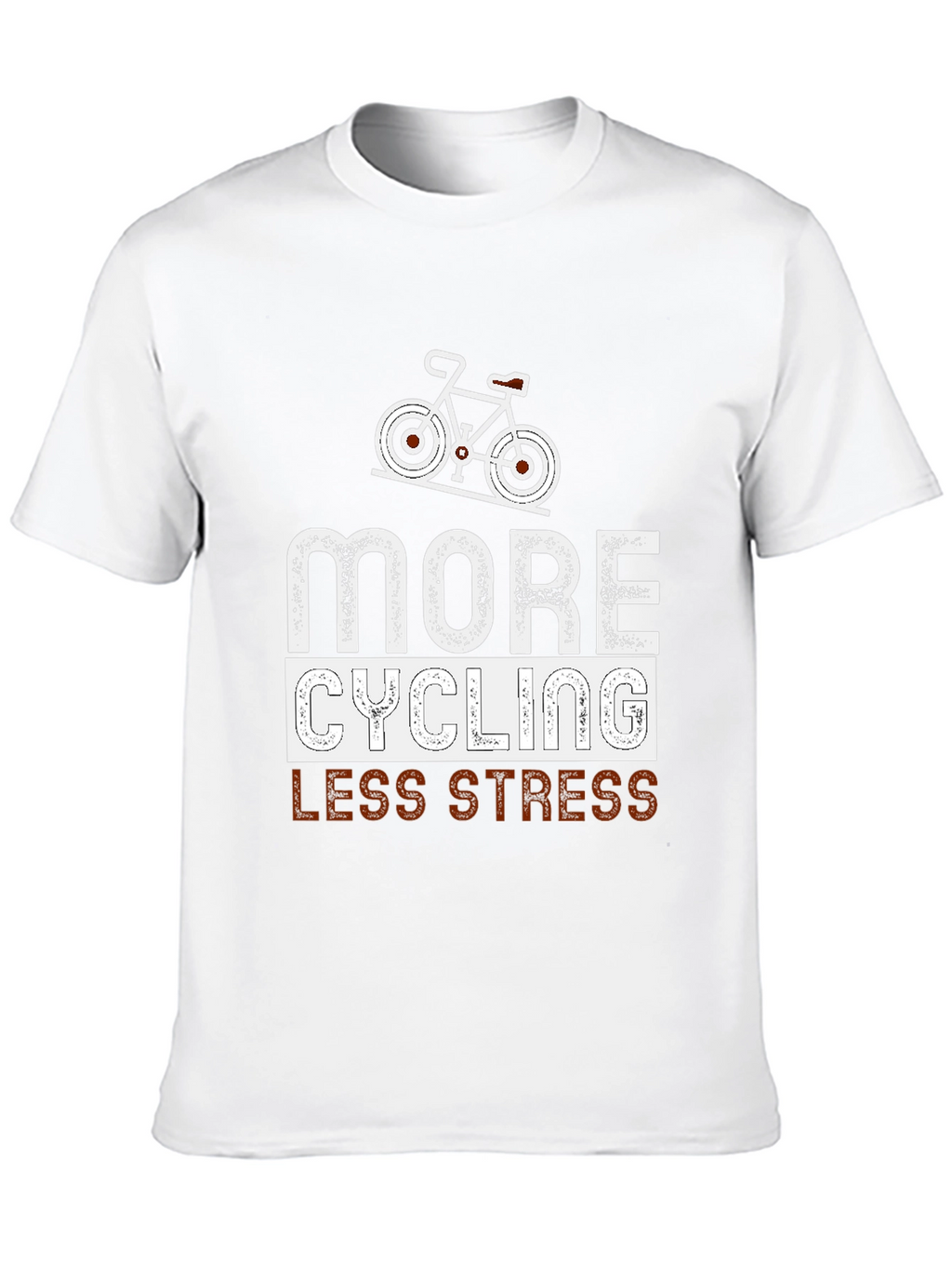 More Cycling Less Stress Black Graphic Tee