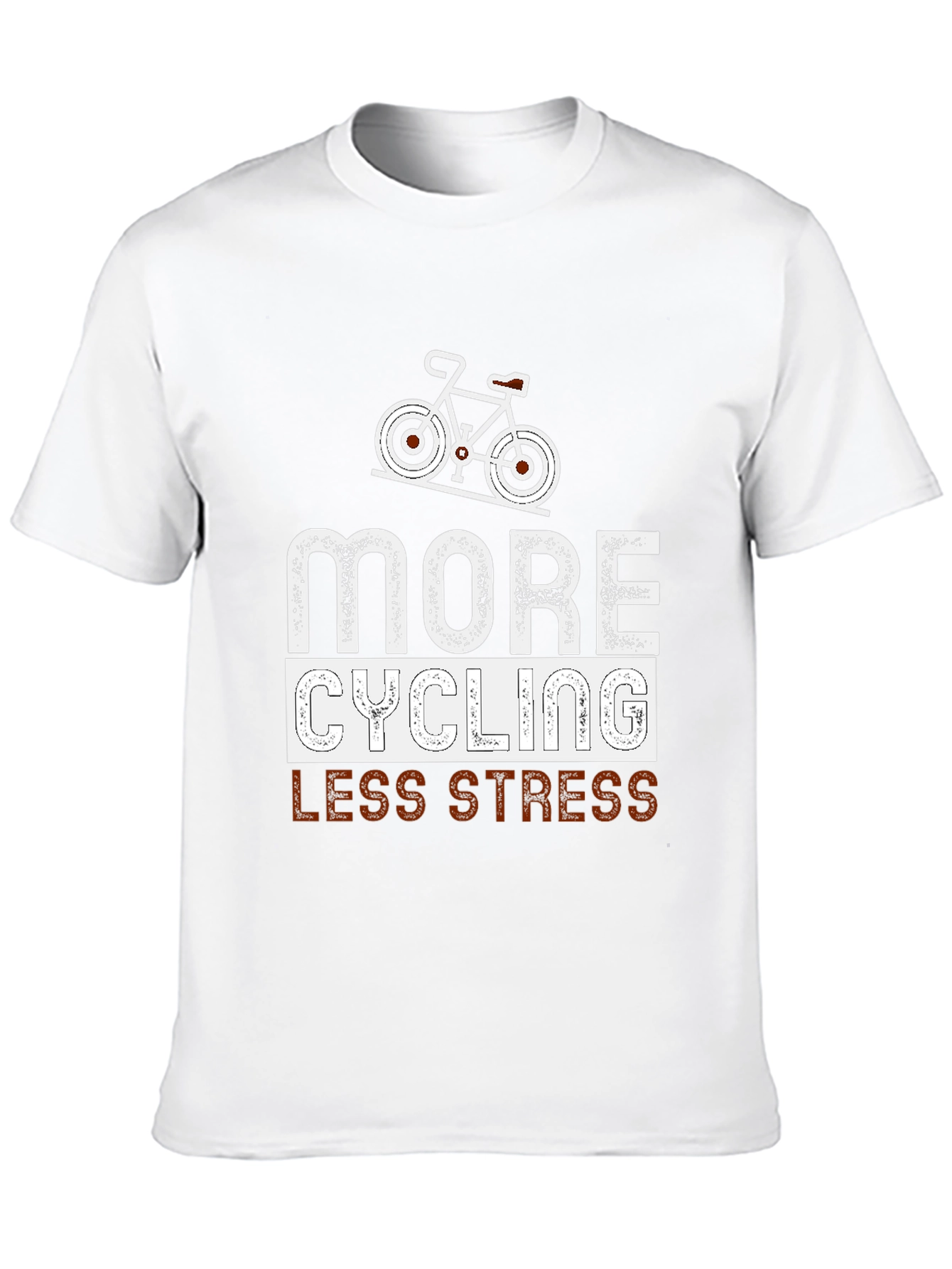 More Cycling Less Stress Black Graphic Tee