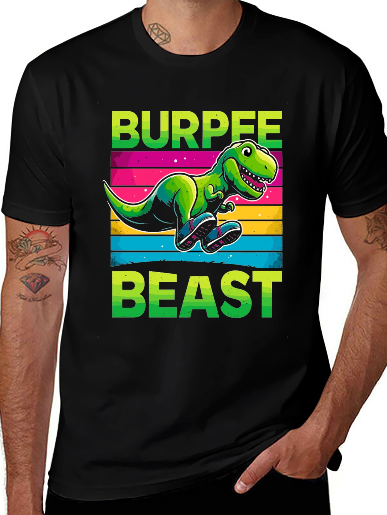 Burpee Beast T-Shirt - Dinosaur Workout Tee