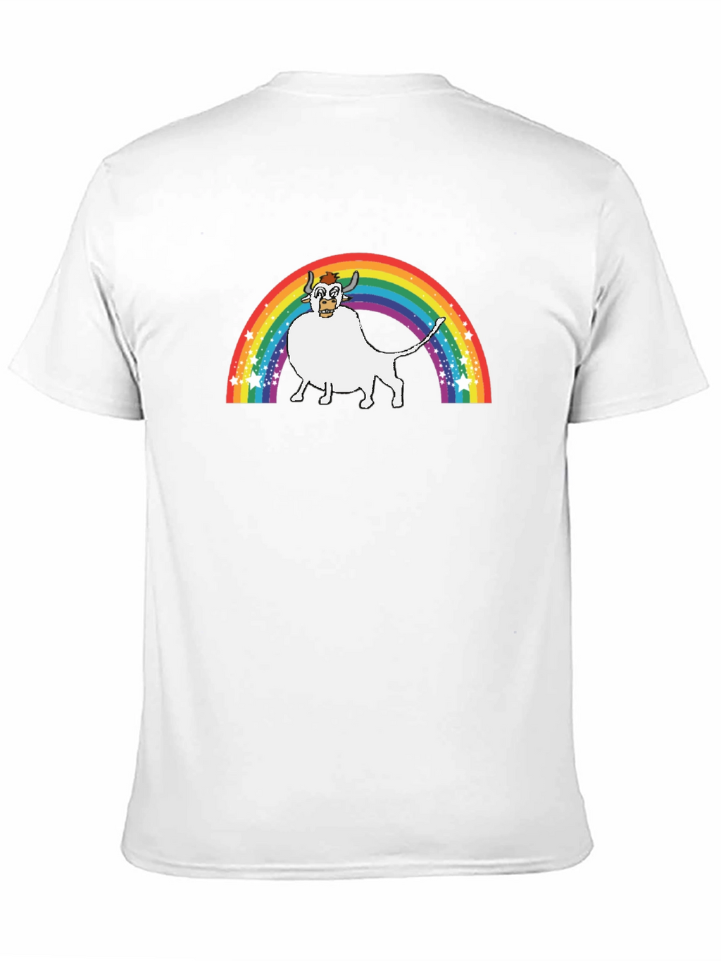 Rainbow Cow Graphic Tee - Unisex Black T-Shirt