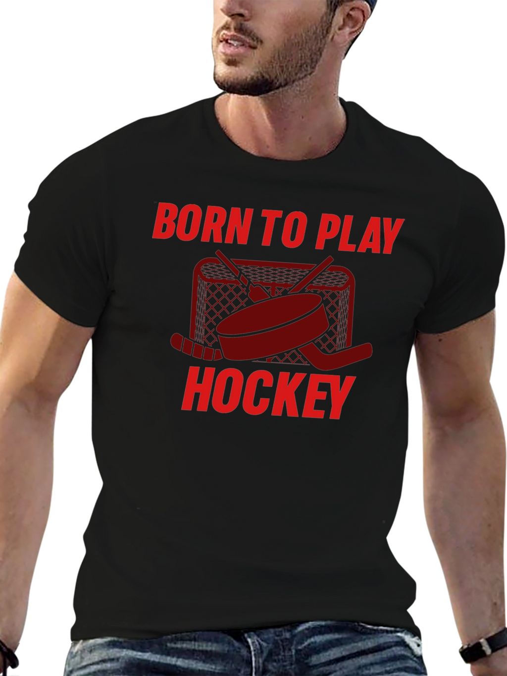 Born to Play Hockey Graphic T-Shirt