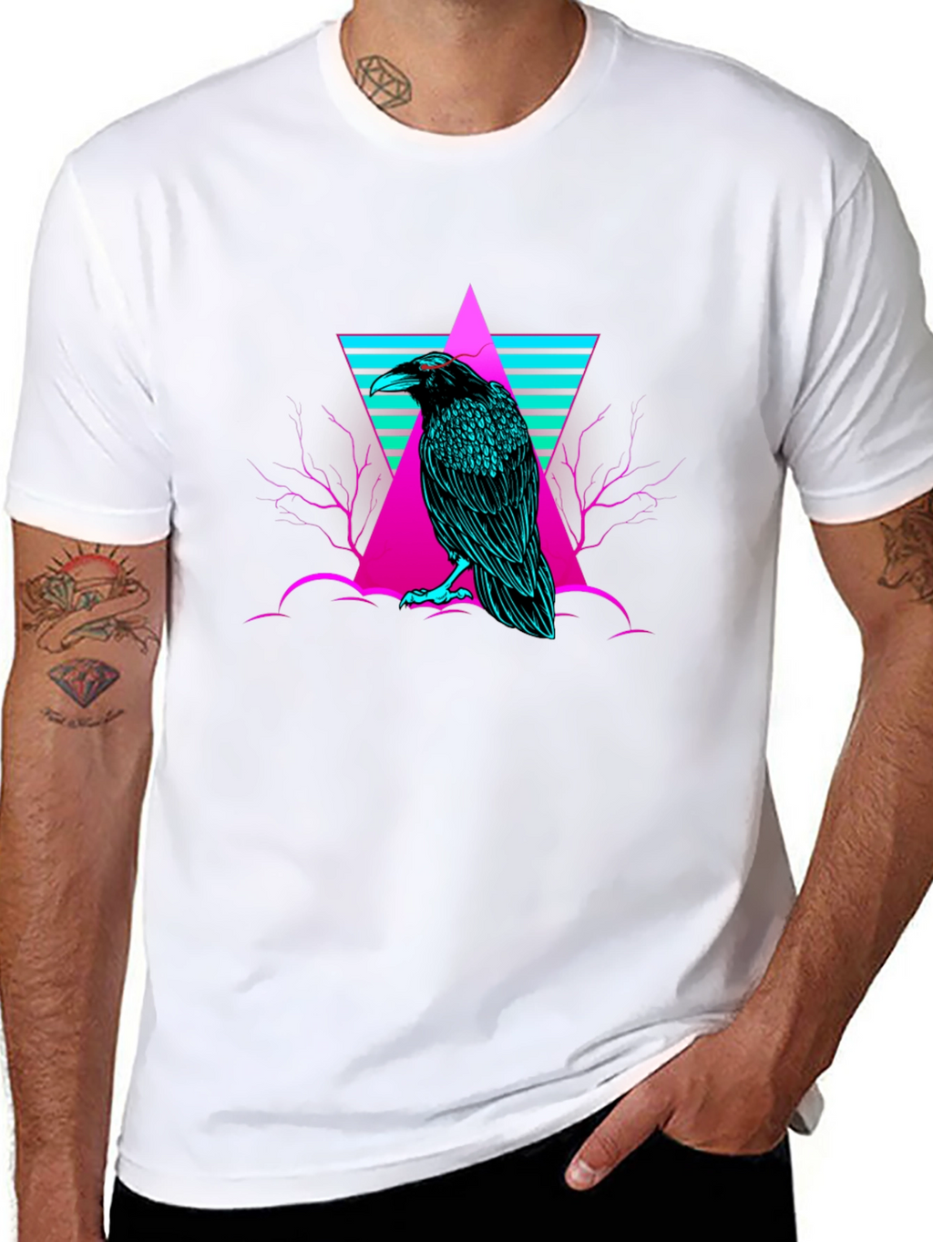 Raven T-Shirt: Cyberpunk Graphic Tee
