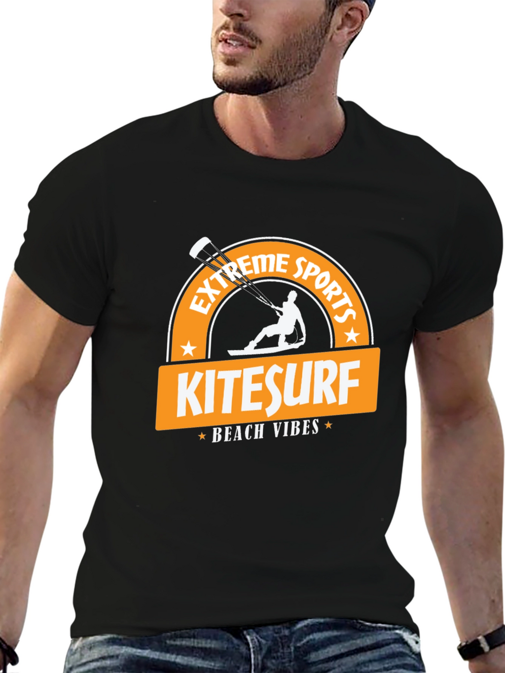 Kitesurf Beach Vibes Black T-Shirt
