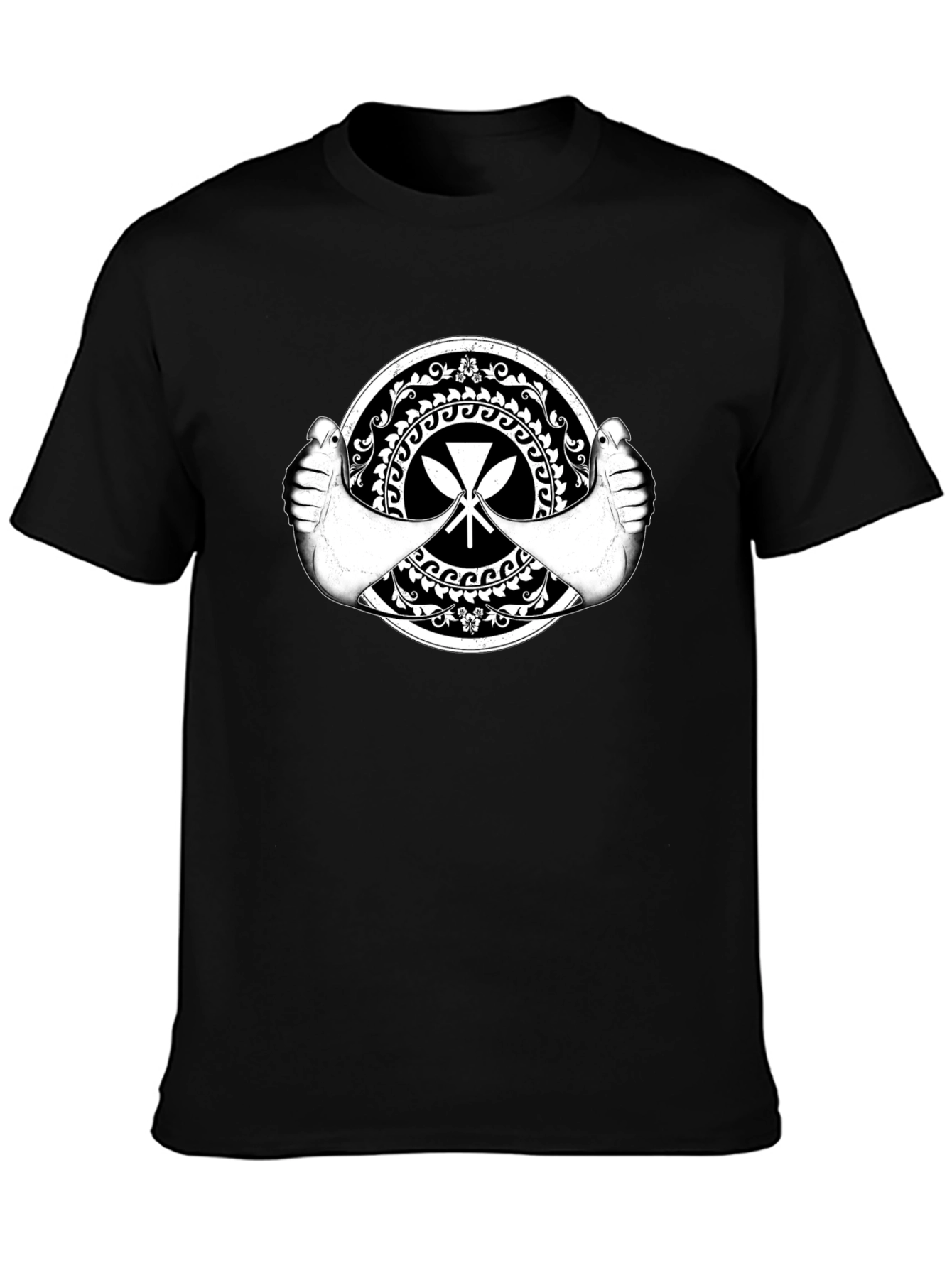 Tribal Paddle Graphic Black T-Shirt
