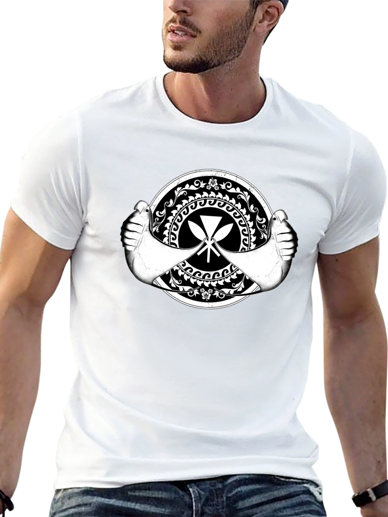 Tribal Paddle Graphic Black T-Shirt