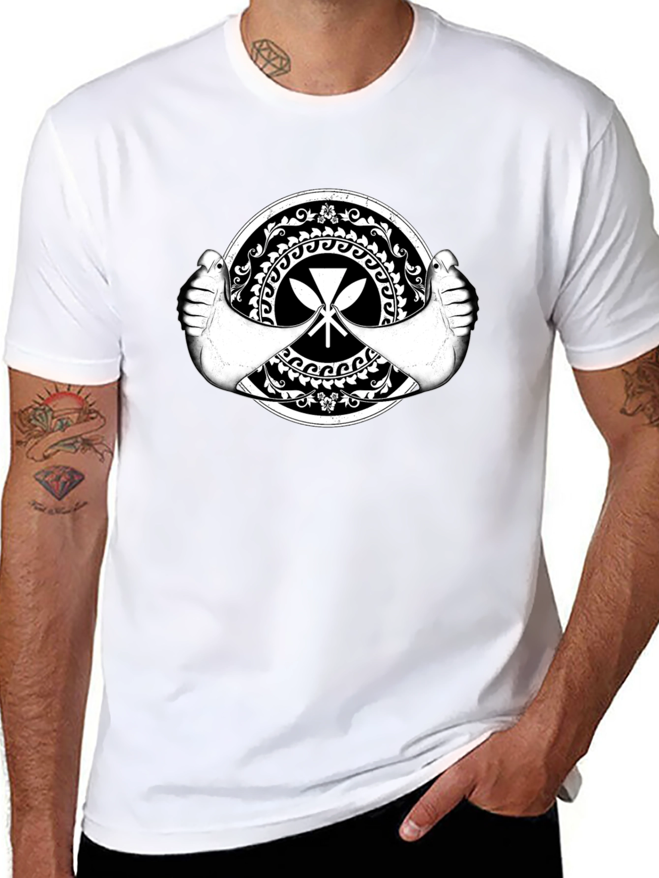Tribal Paddle Graphic Black T-Shirt