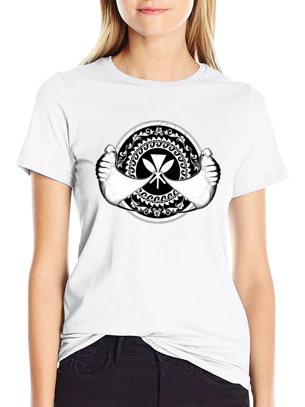 Tribal Paddle Graphic Black T-Shirt