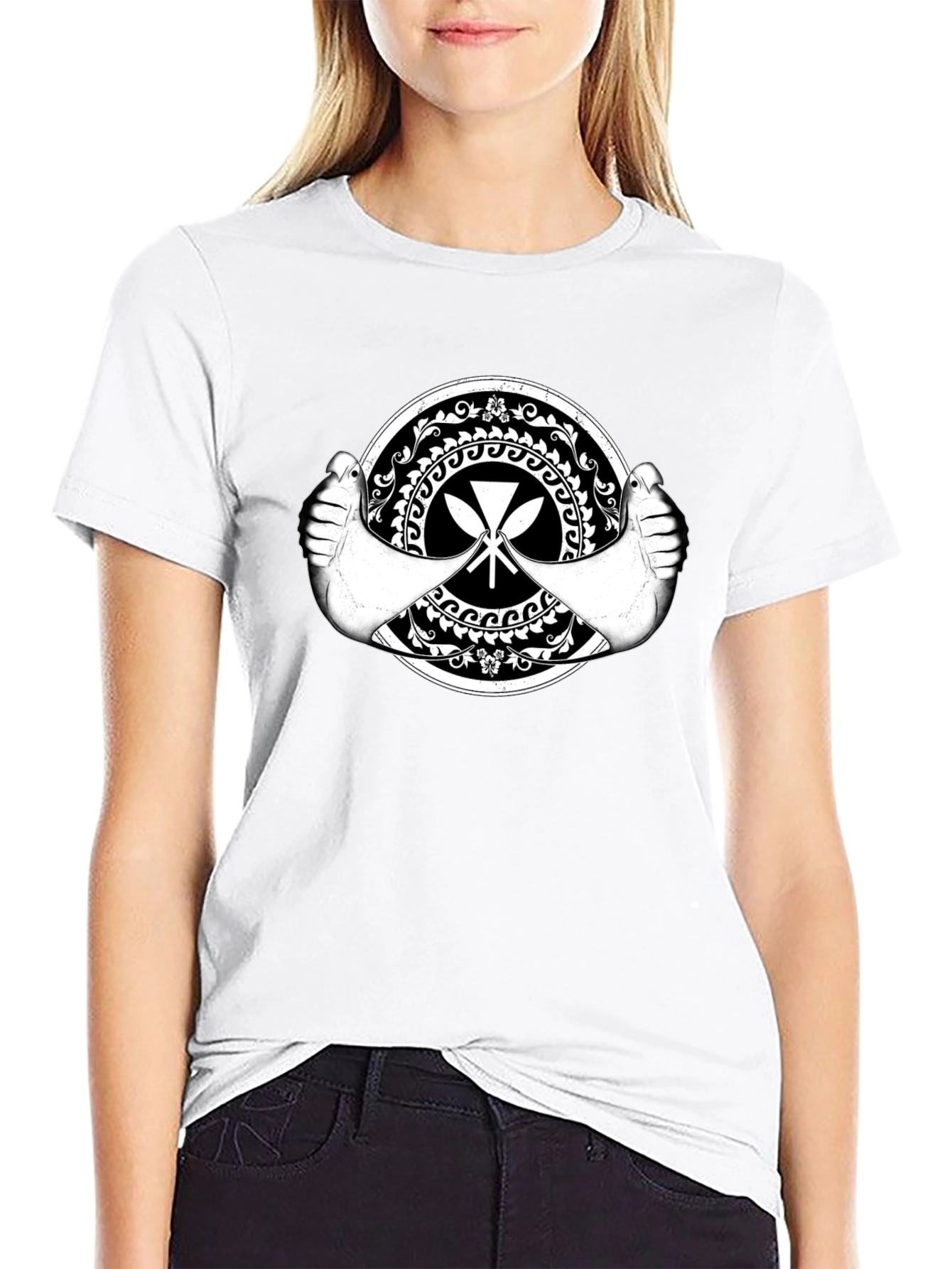 Tribal Paddle Graphic Black T-Shirt