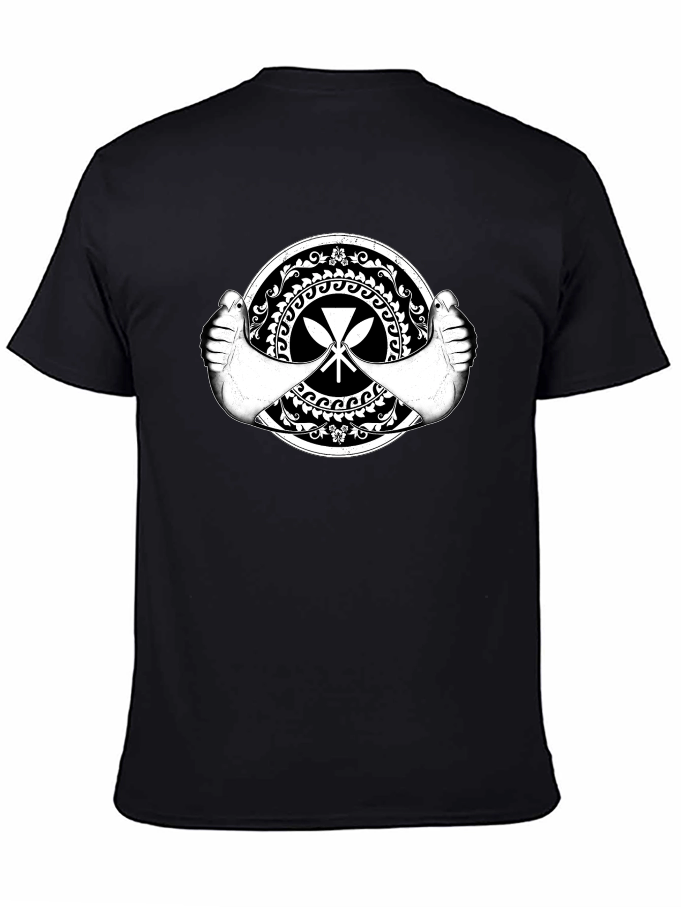 Tribal Paddle Graphic Black T-Shirt