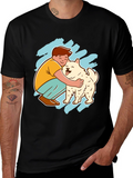 Boy Hugging Dog Graphic Tee