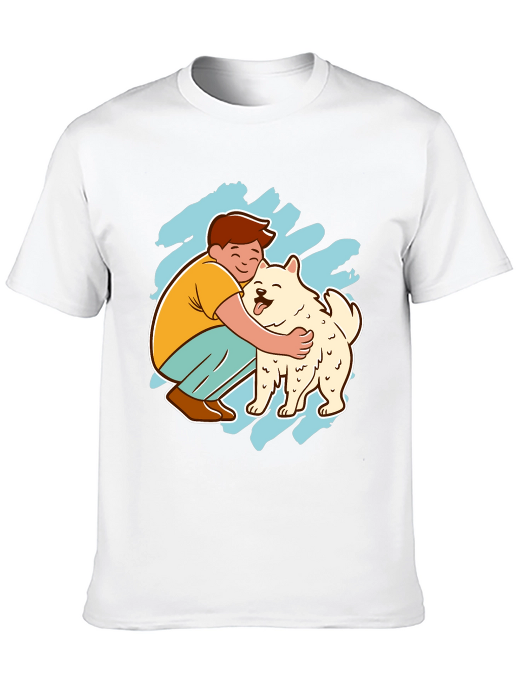 Boy Hugging Dog Graphic Tee