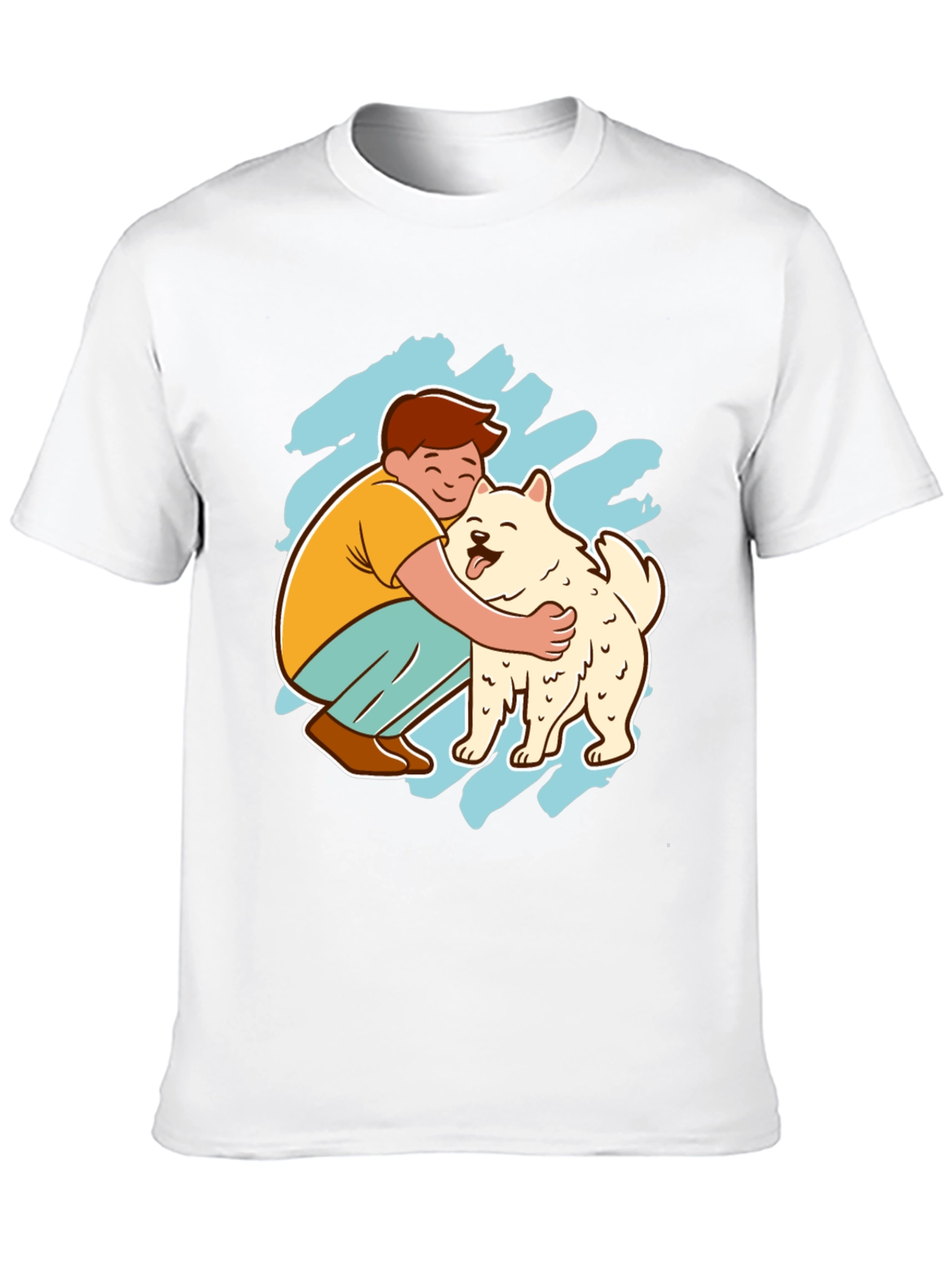 Boy Hugging Dog Graphic Tee
