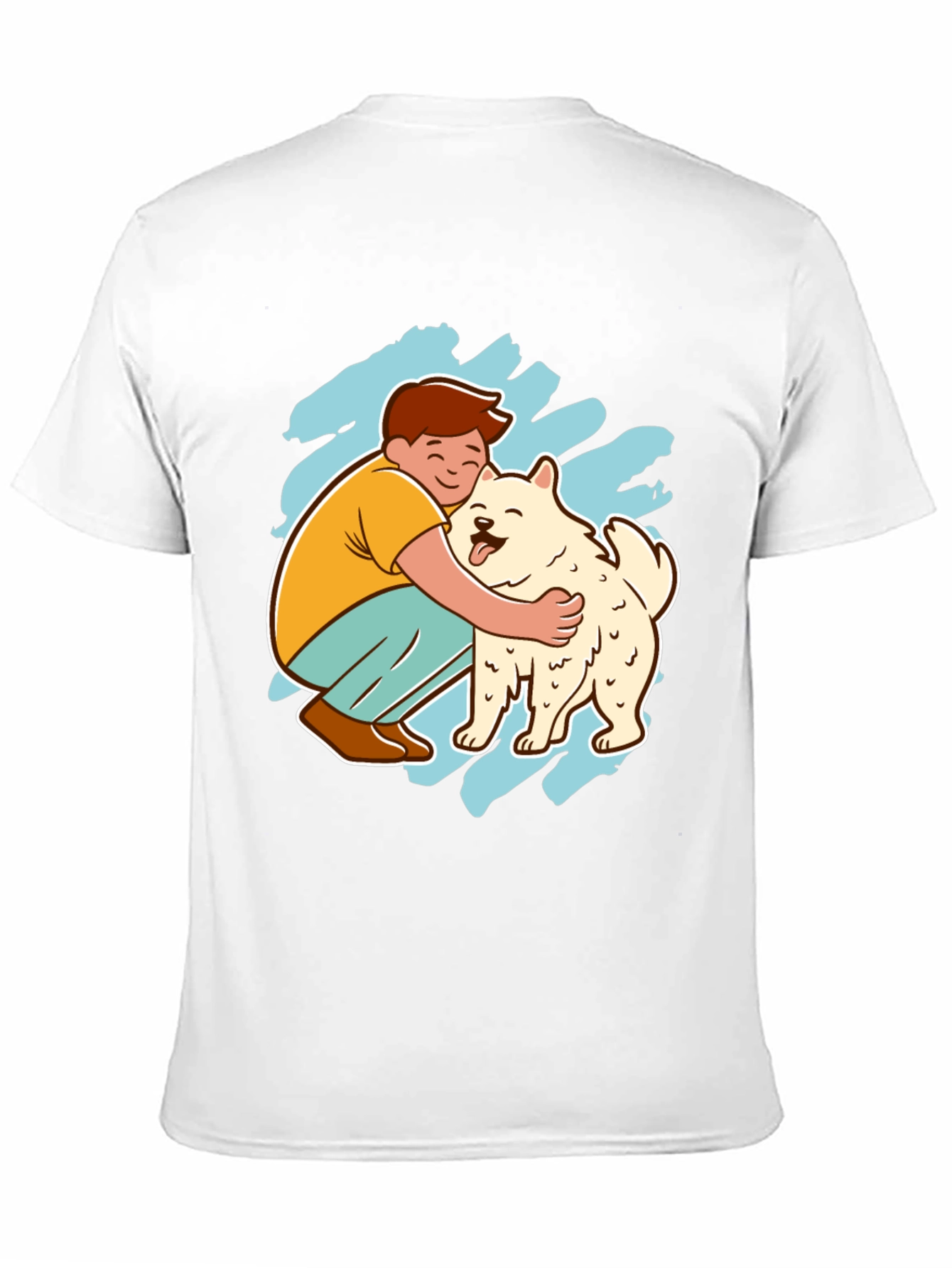 Boy Hugging Dog Graphic Tee