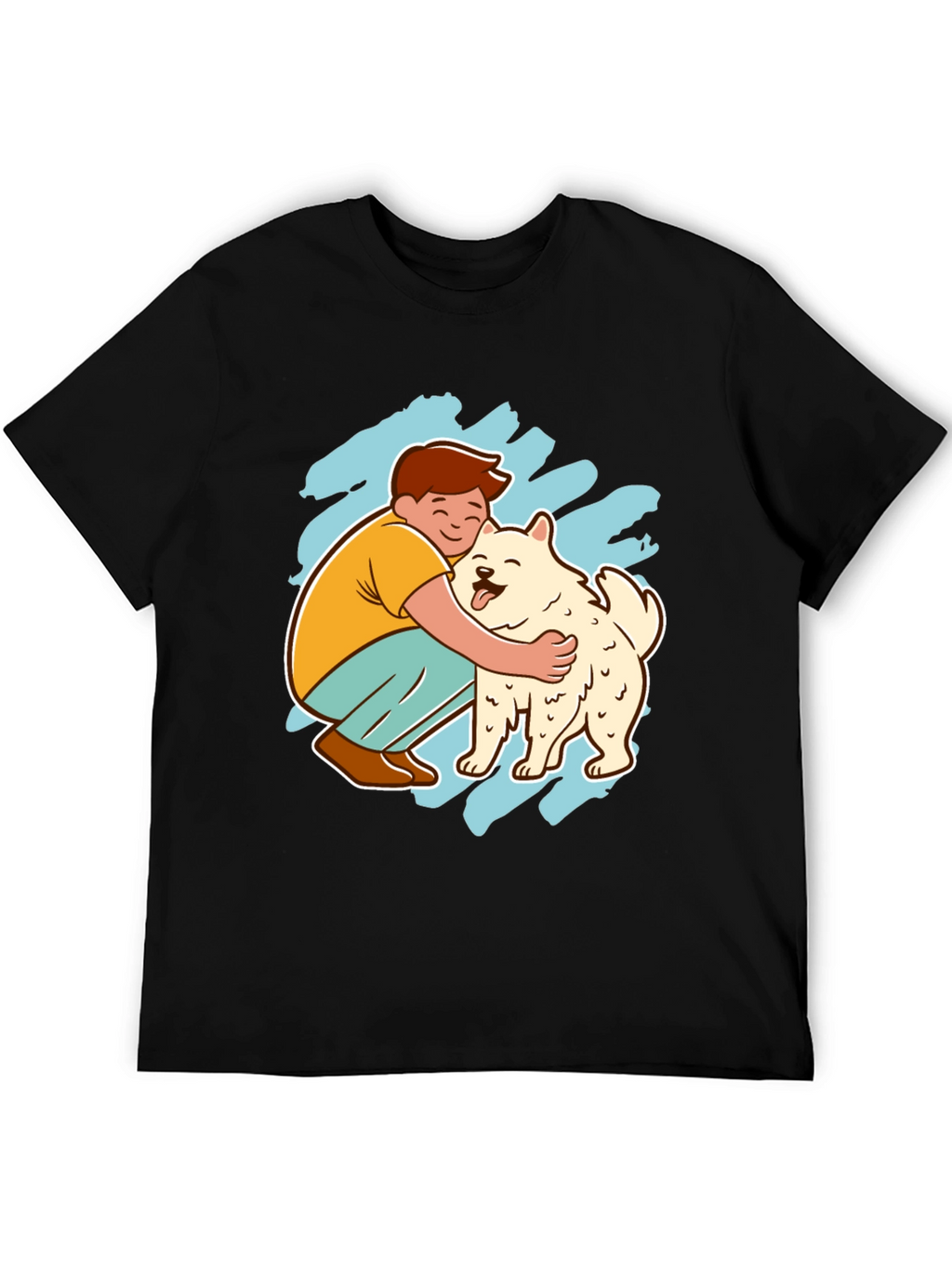 Boy Hugging Dog Graphic Tee
