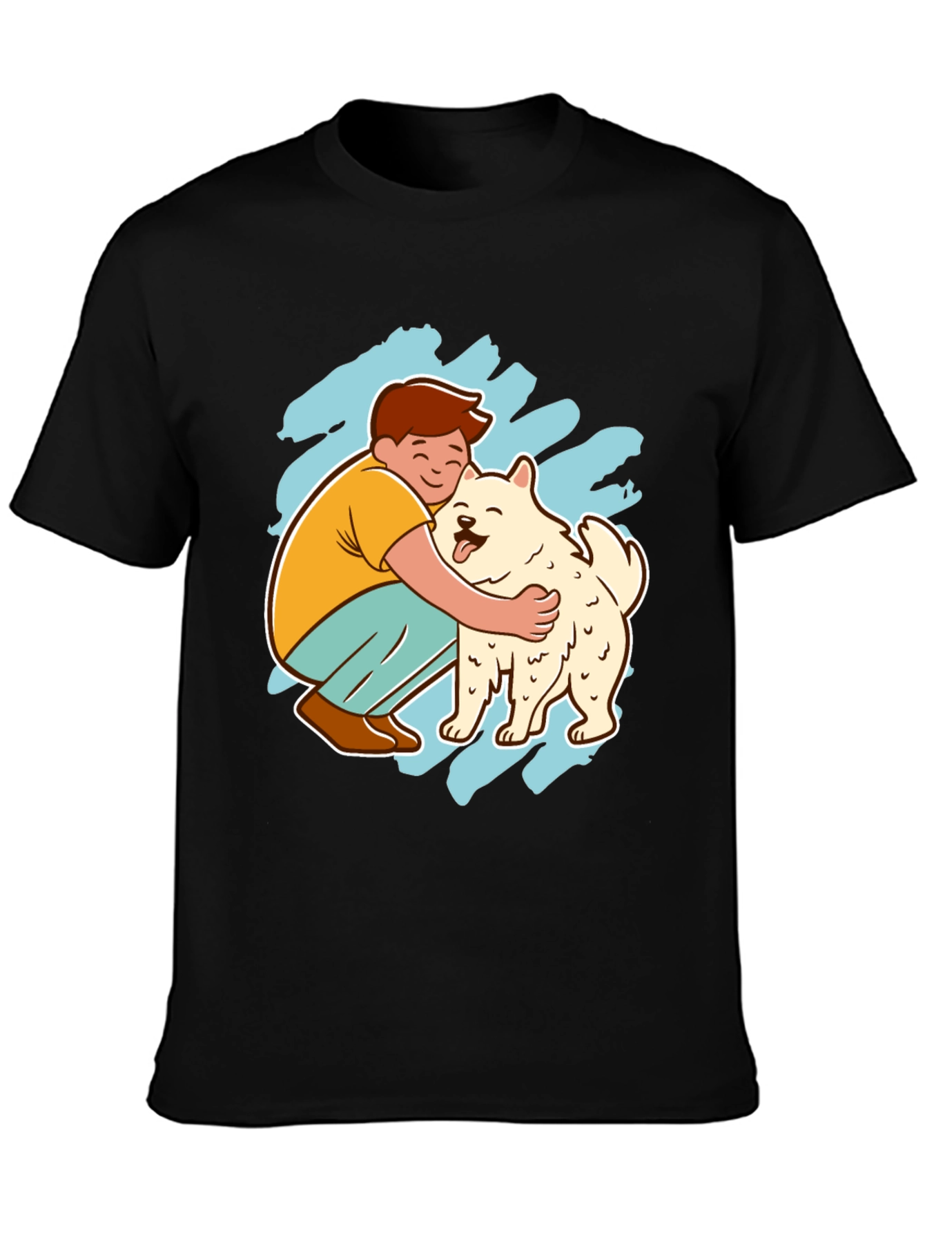 Boy Hugging Dog Graphic Tee