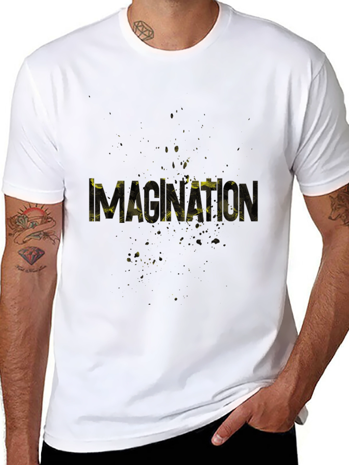 Monxton Mens Black Graphic Print T-Shirt