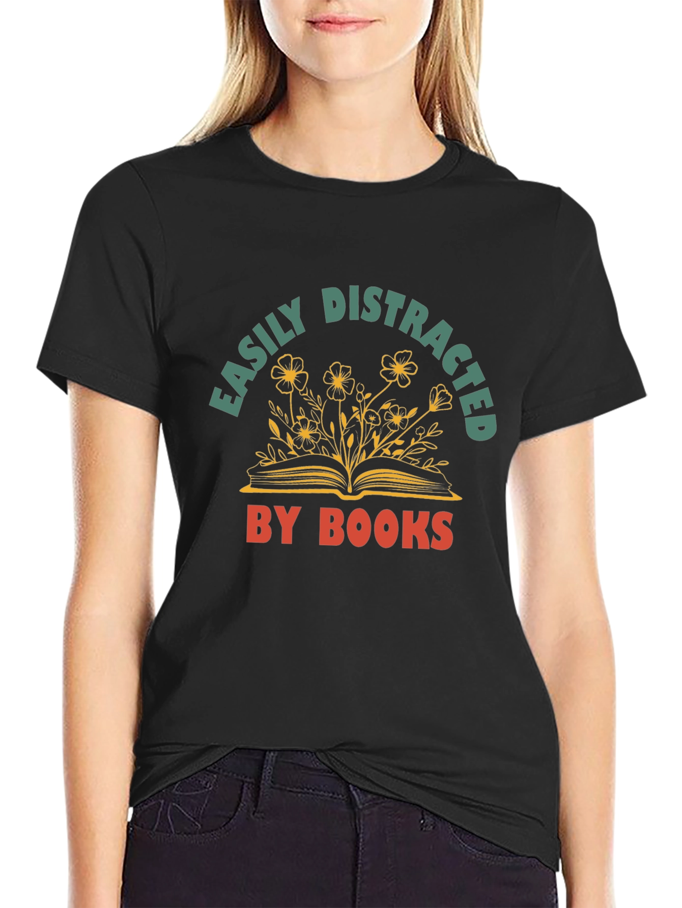 Easily Distracted By Books Graphic T-Shirt