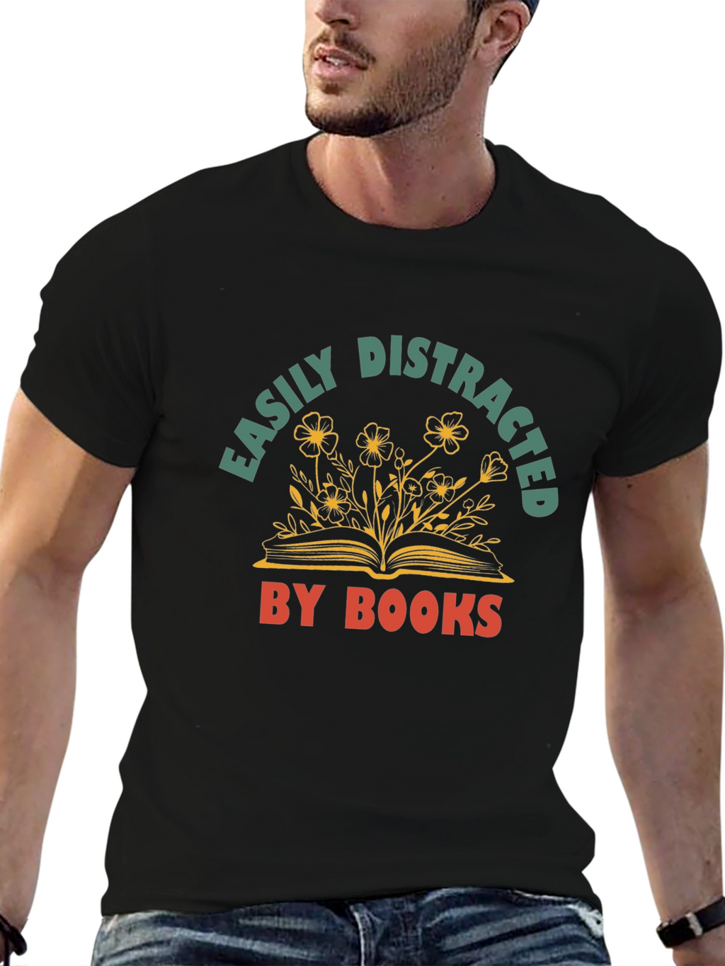 Easily Distracted By Books Graphic T-Shirt