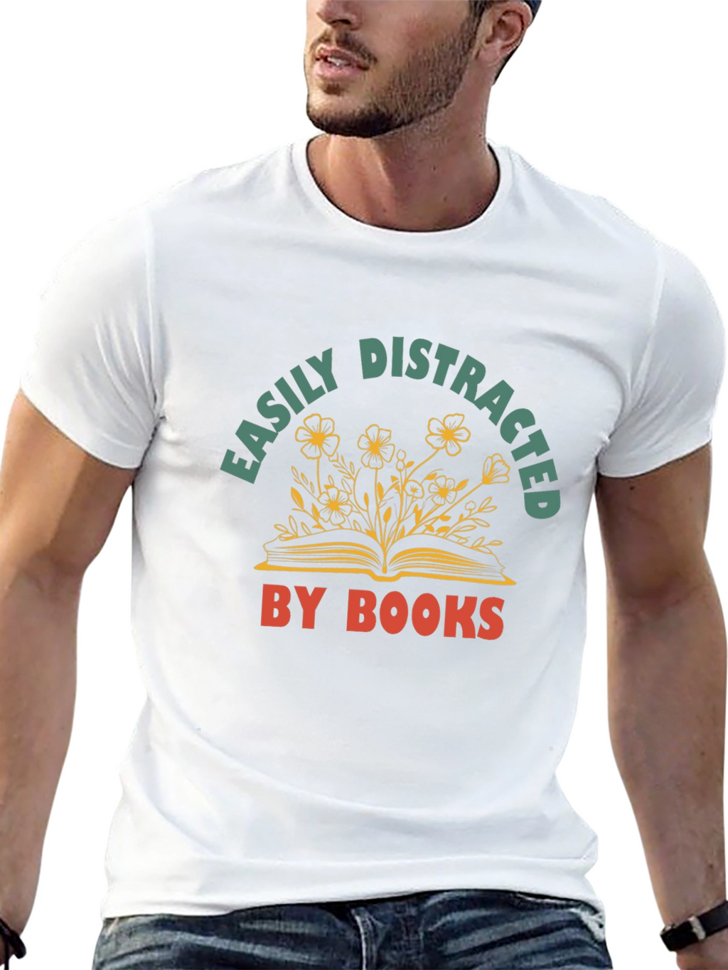 Easily Distracted By Books Graphic T-Shirt