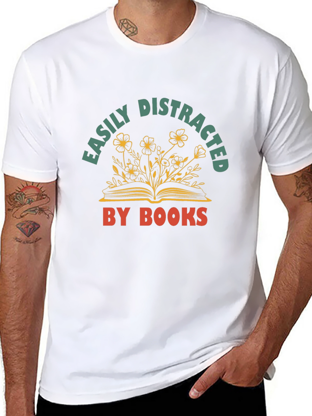 Easily Distracted By Books Graphic T-Shirt