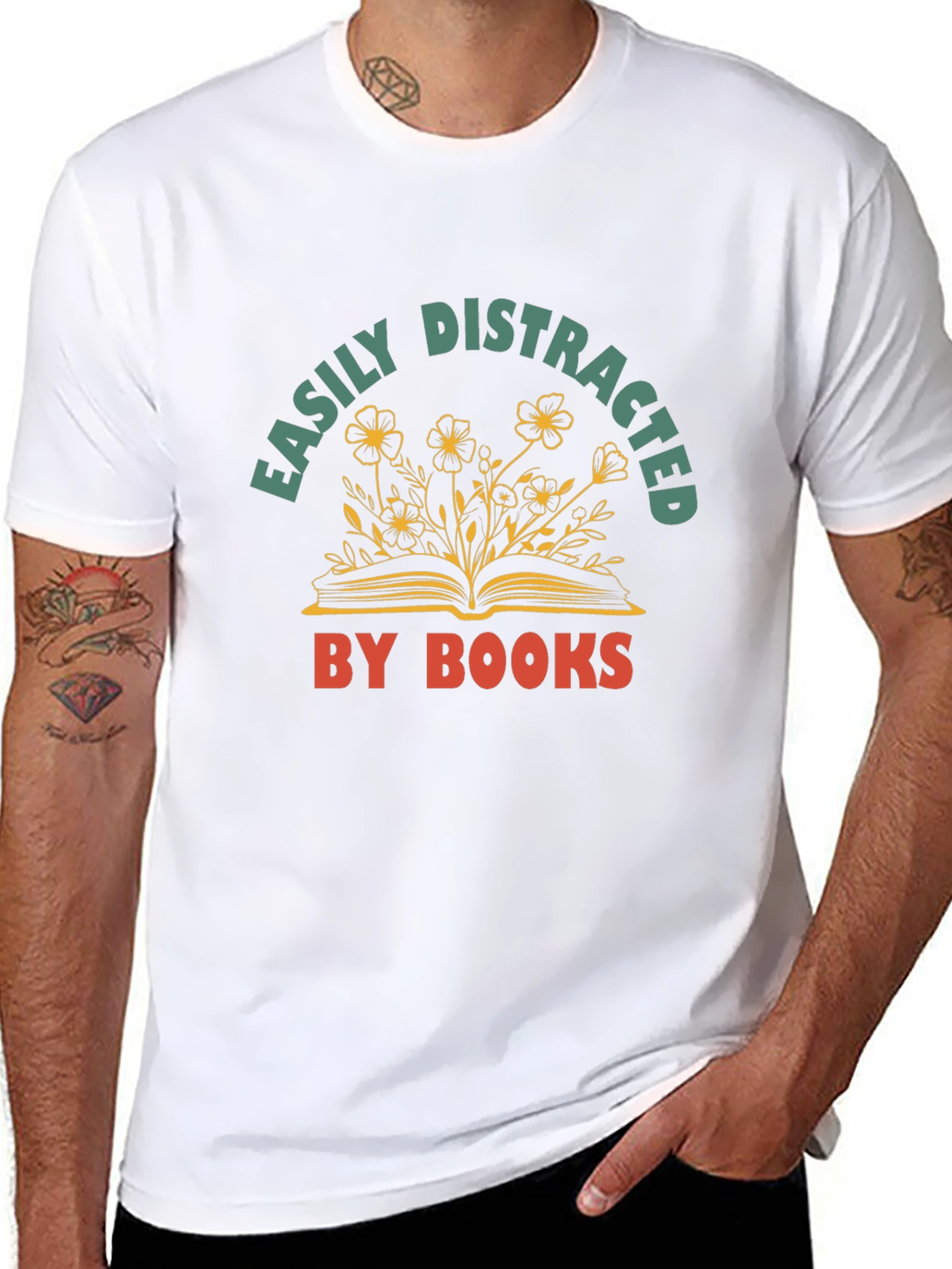Easily Distracted By Books Graphic T-Shirt