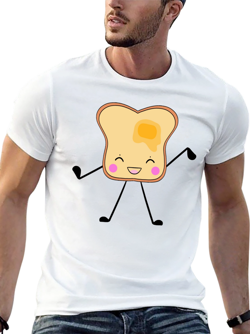 Toast Cartoon Graphic T-Shirt
