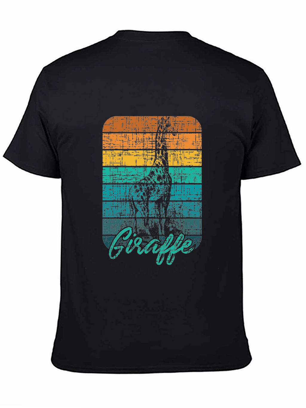 Retro Giraffe Graphic Tee - Black Unisex T-Shirt