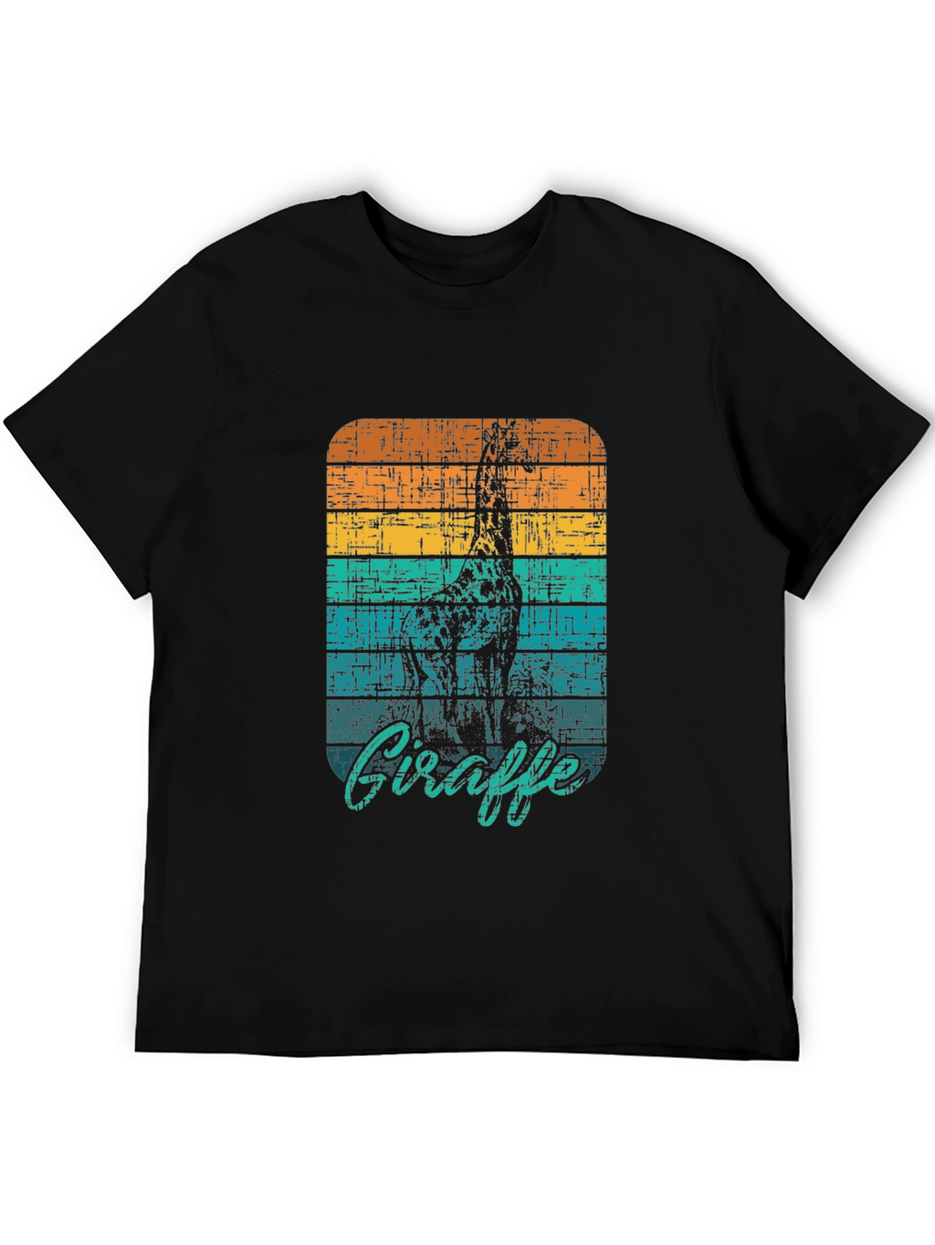 Retro Giraffe Graphic Tee - Black Unisex T-Shirt