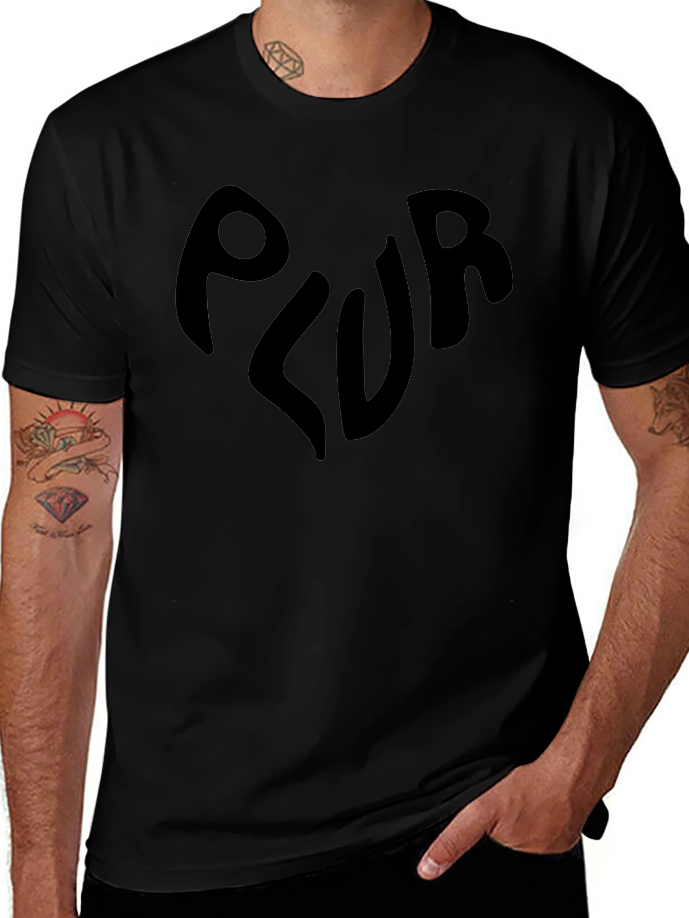 PLUR Graphic T-Shirt - Black Rave EDM Tee