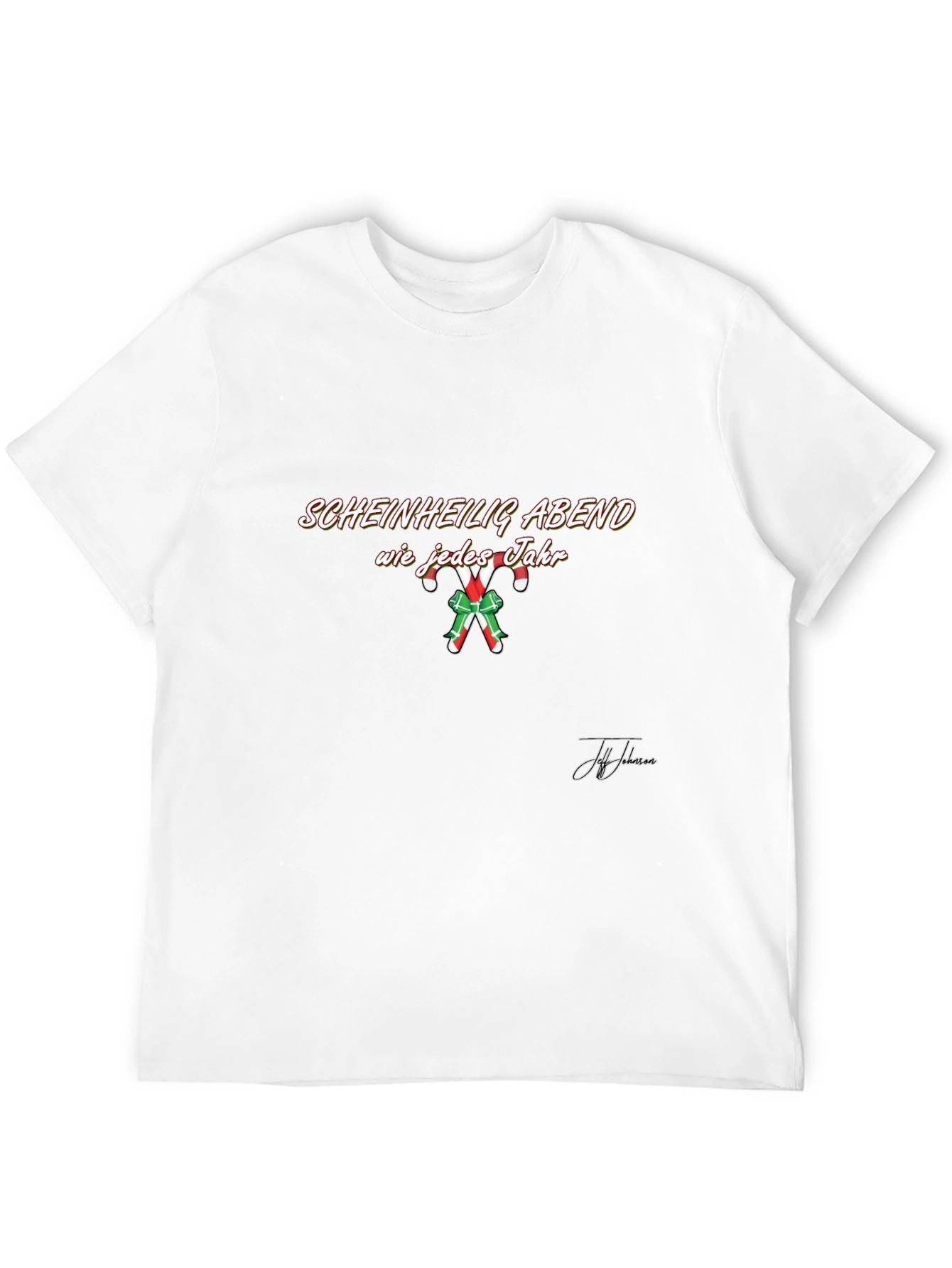 Scheinheilig Abend T-Shirt - Holiday Candy Cane Design