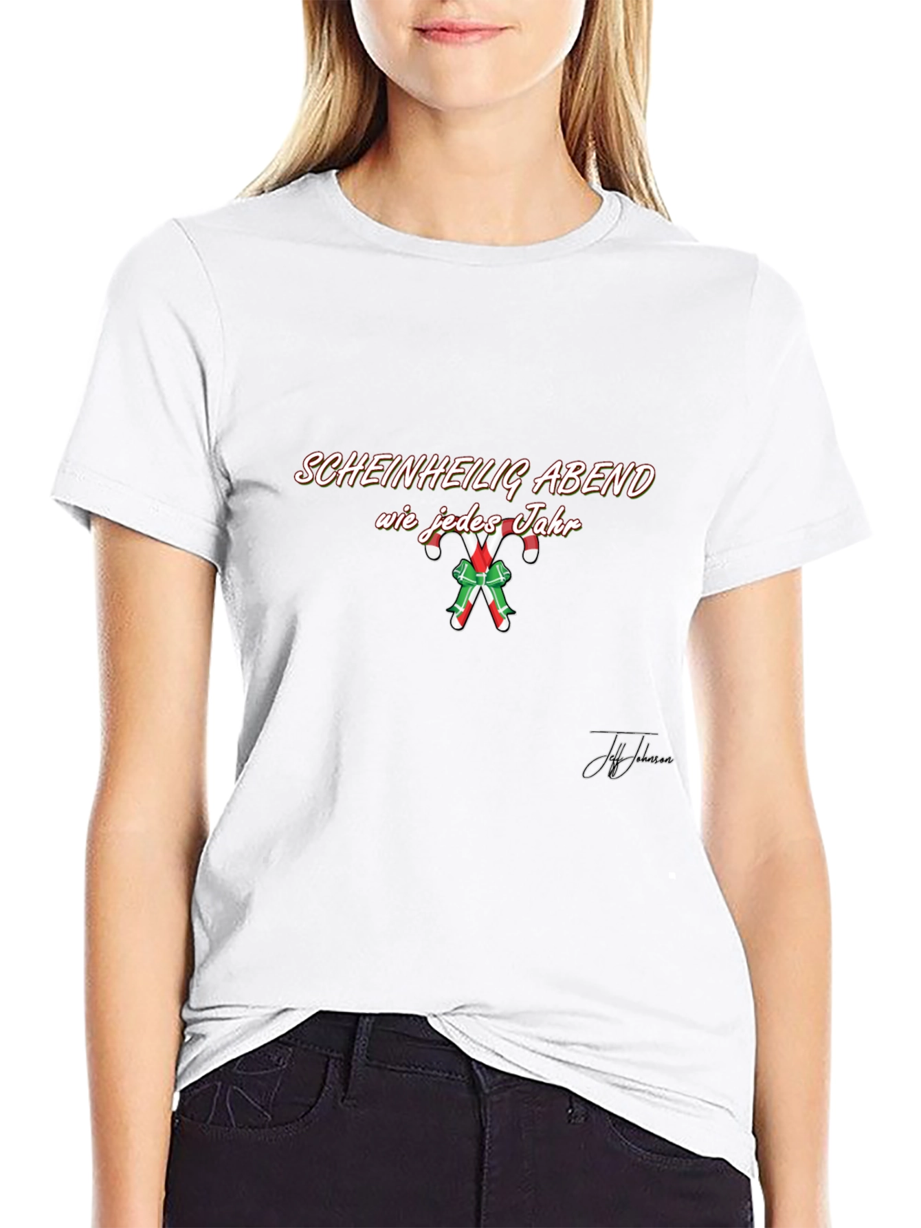 Scheinheilig Abend T-Shirt - Holiday Candy Cane Design