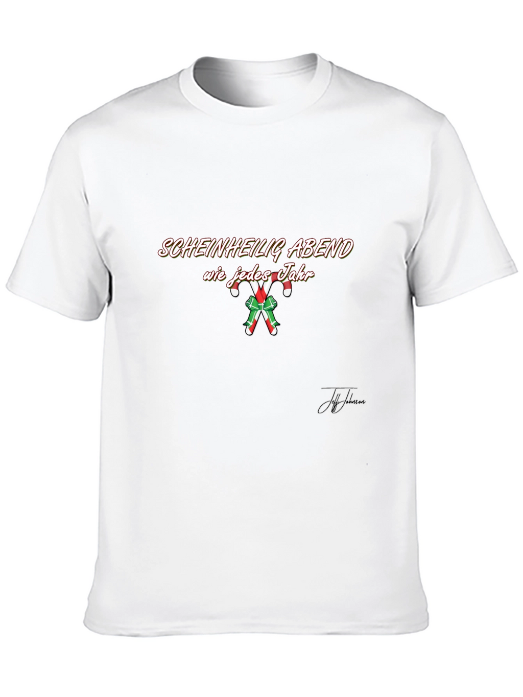 Scheinheilig Abend T-Shirt - Holiday Candy Cane Design